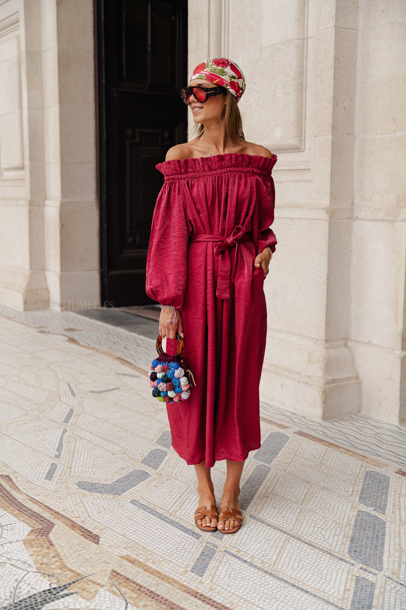 Ophelia off shoulder dress burgundy