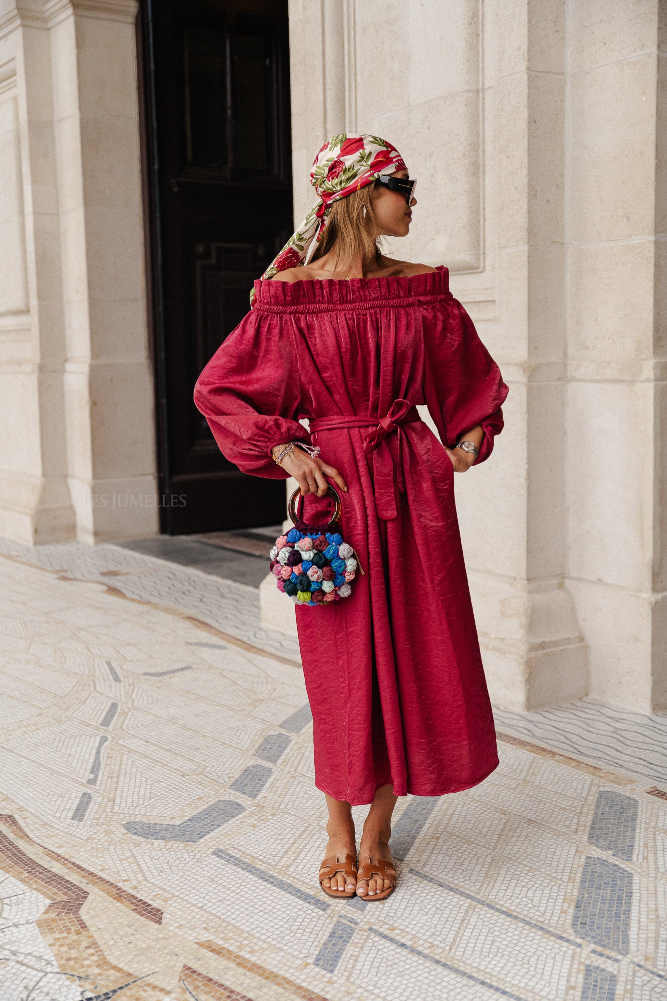 Ophelia off shoulder dress burgundy