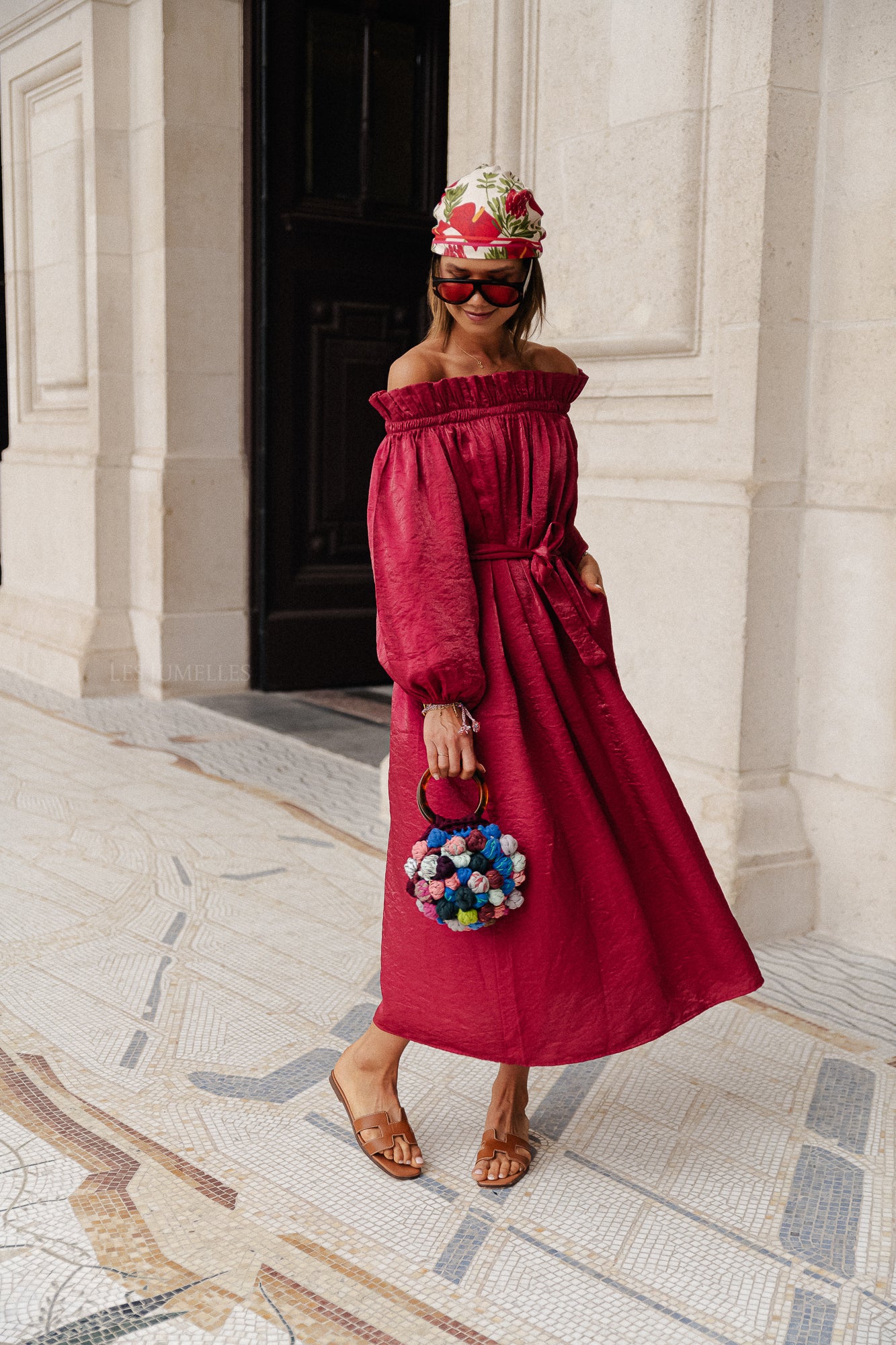 Ophelia off shoulder dress burgundy