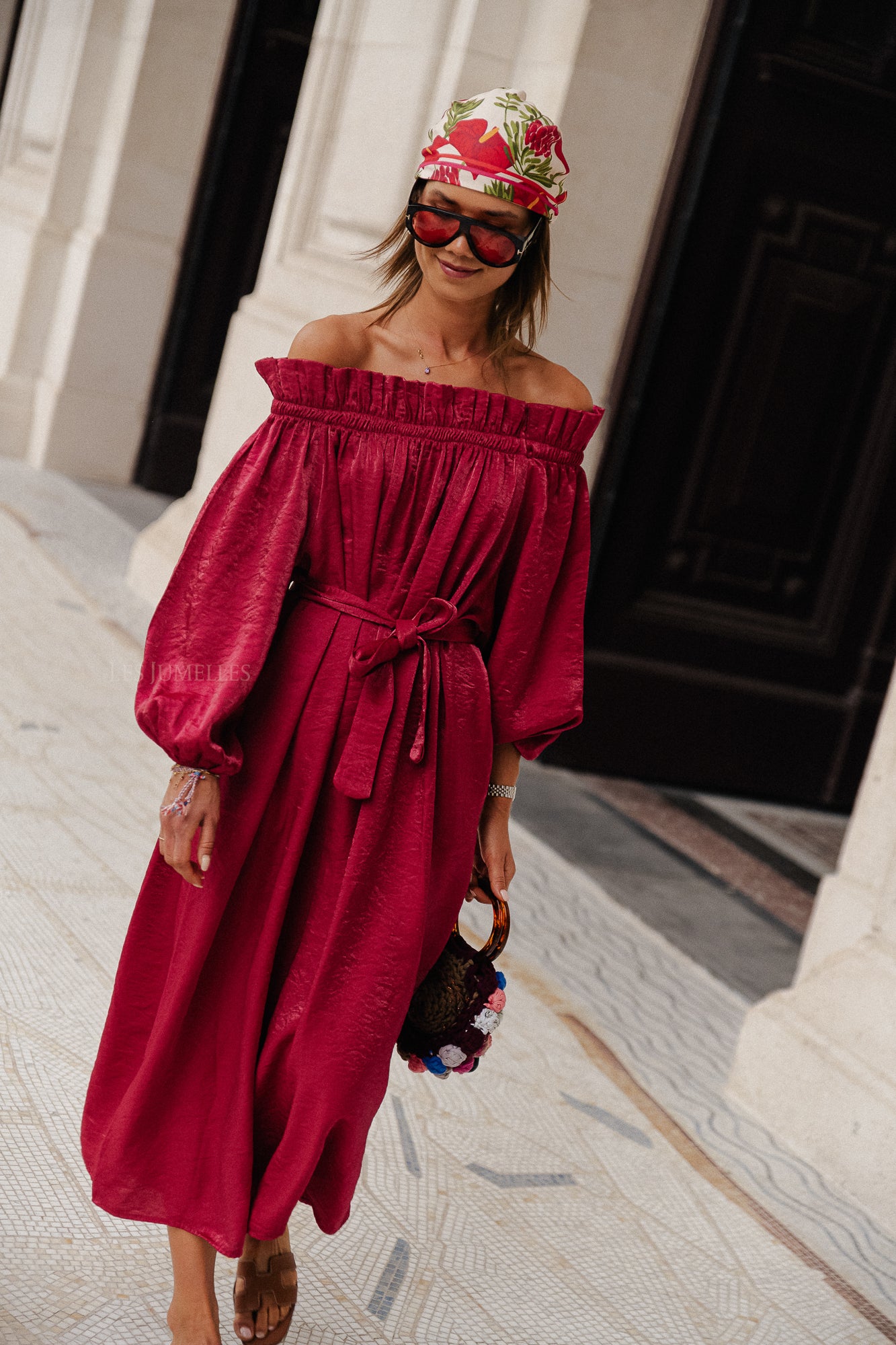 Ophelia off shoulder dress burgundy