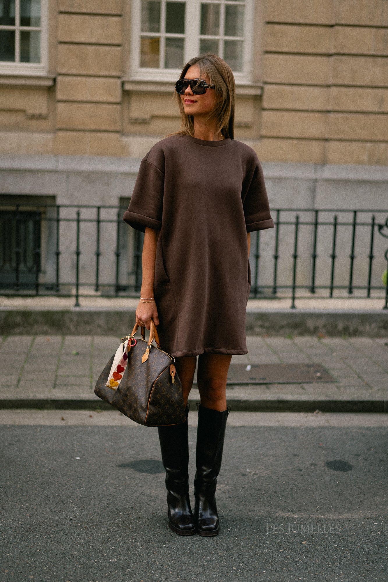 Isabel sweater dress hot chocolate