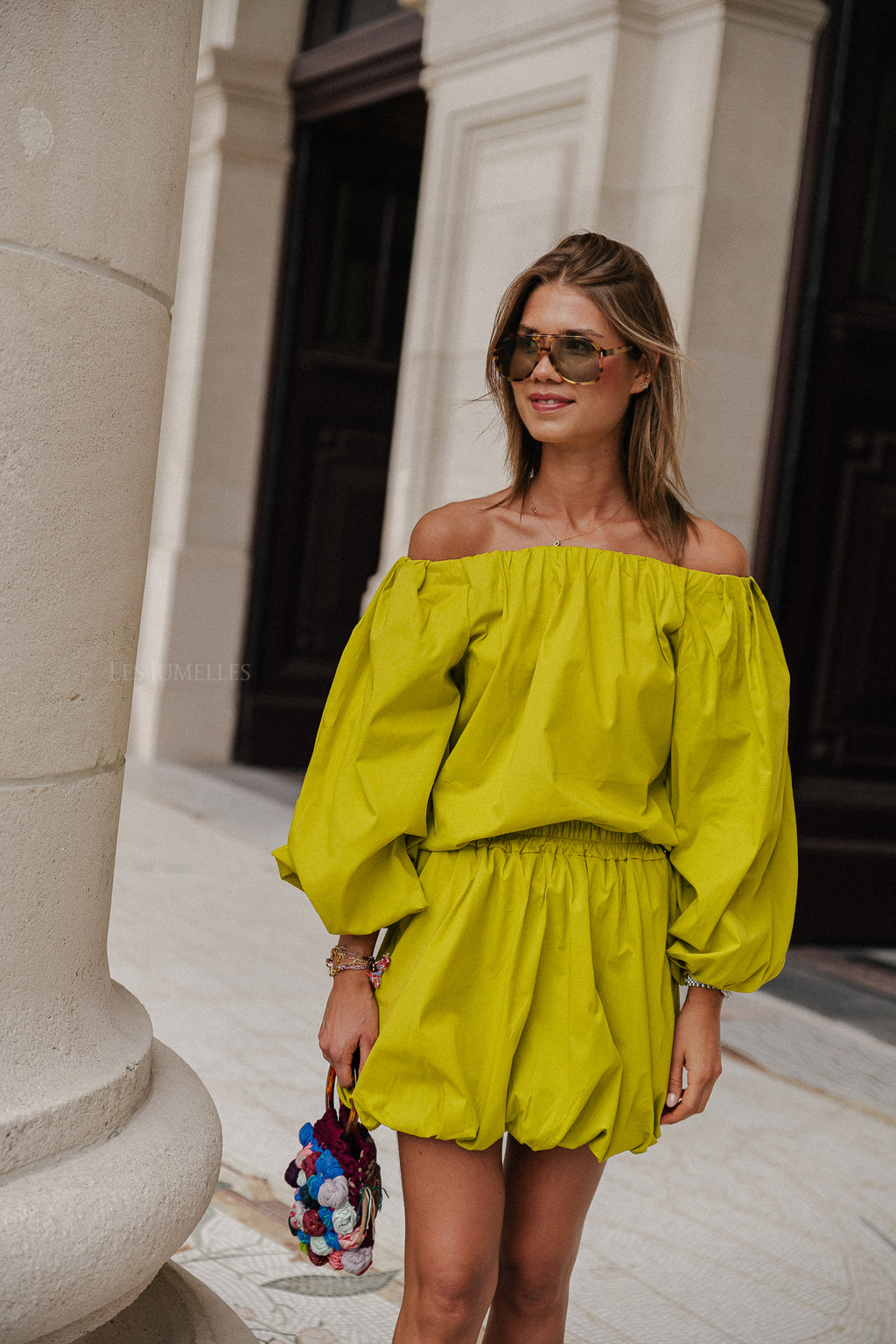 Fran mini balloon skirt cress green