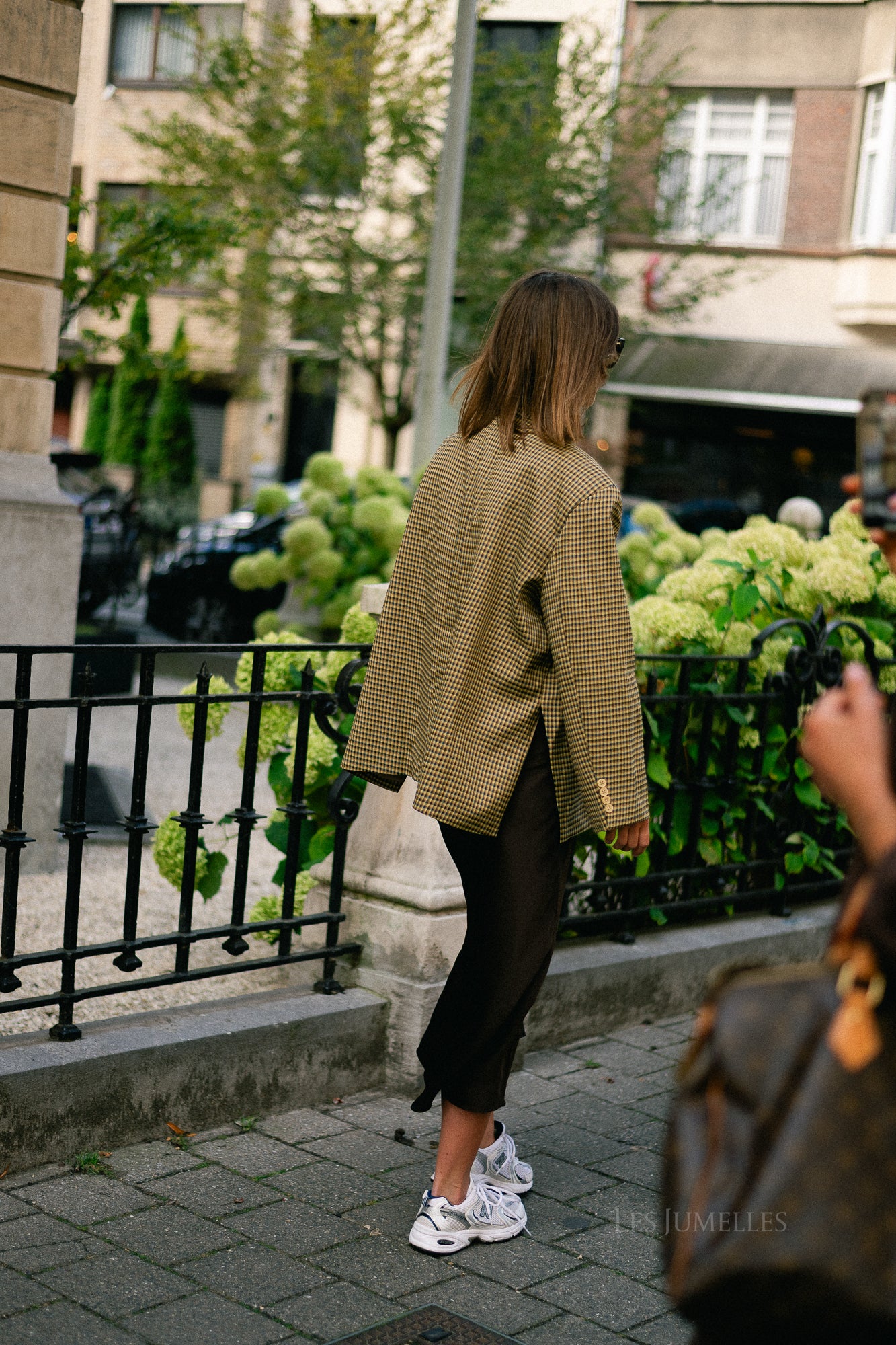 Chloe checkered blazer mustard