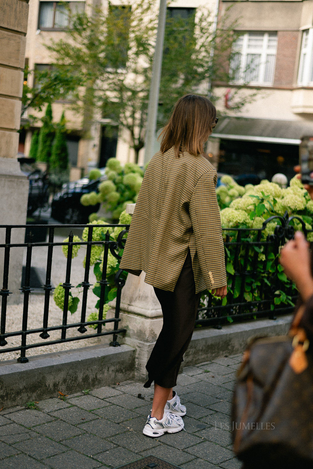 Chloe checkered blazer mustard