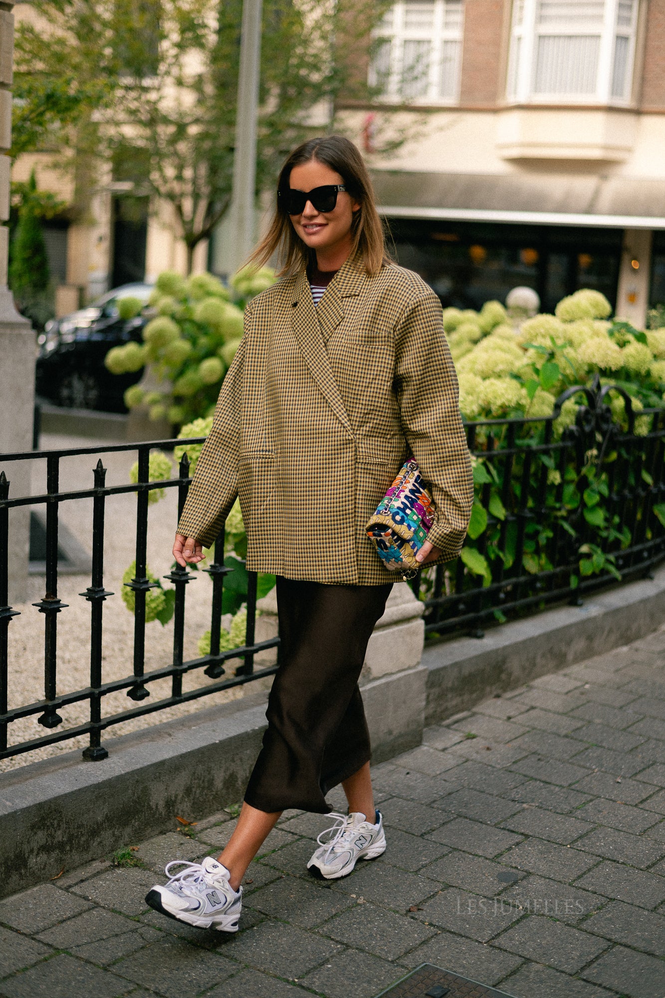 Chloe checkered blazer mustard