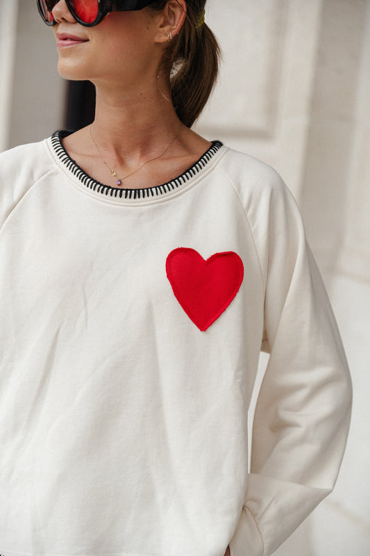 Les Jumelles Love sweater cream