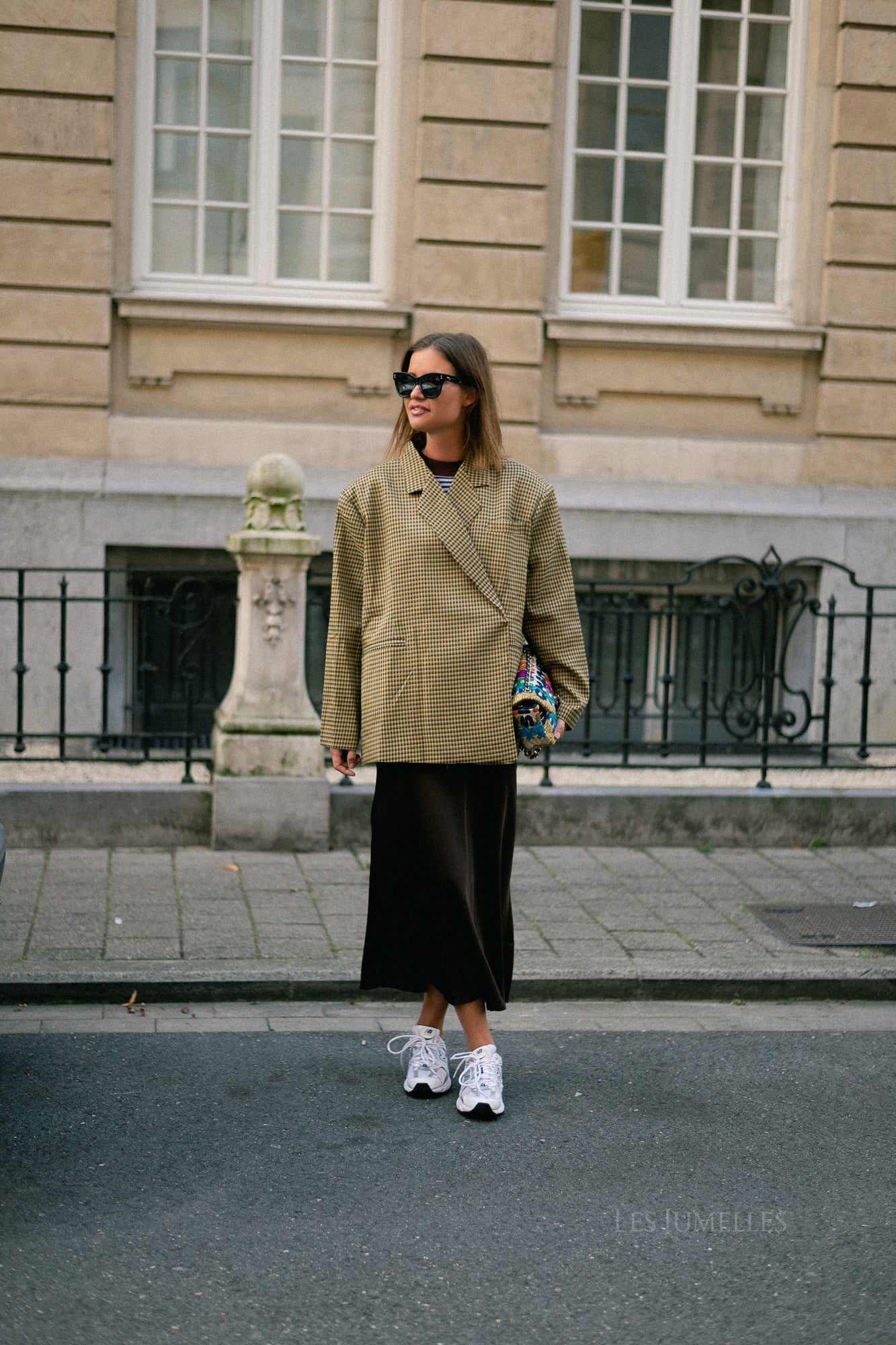 Chloe checkered blazer mustard