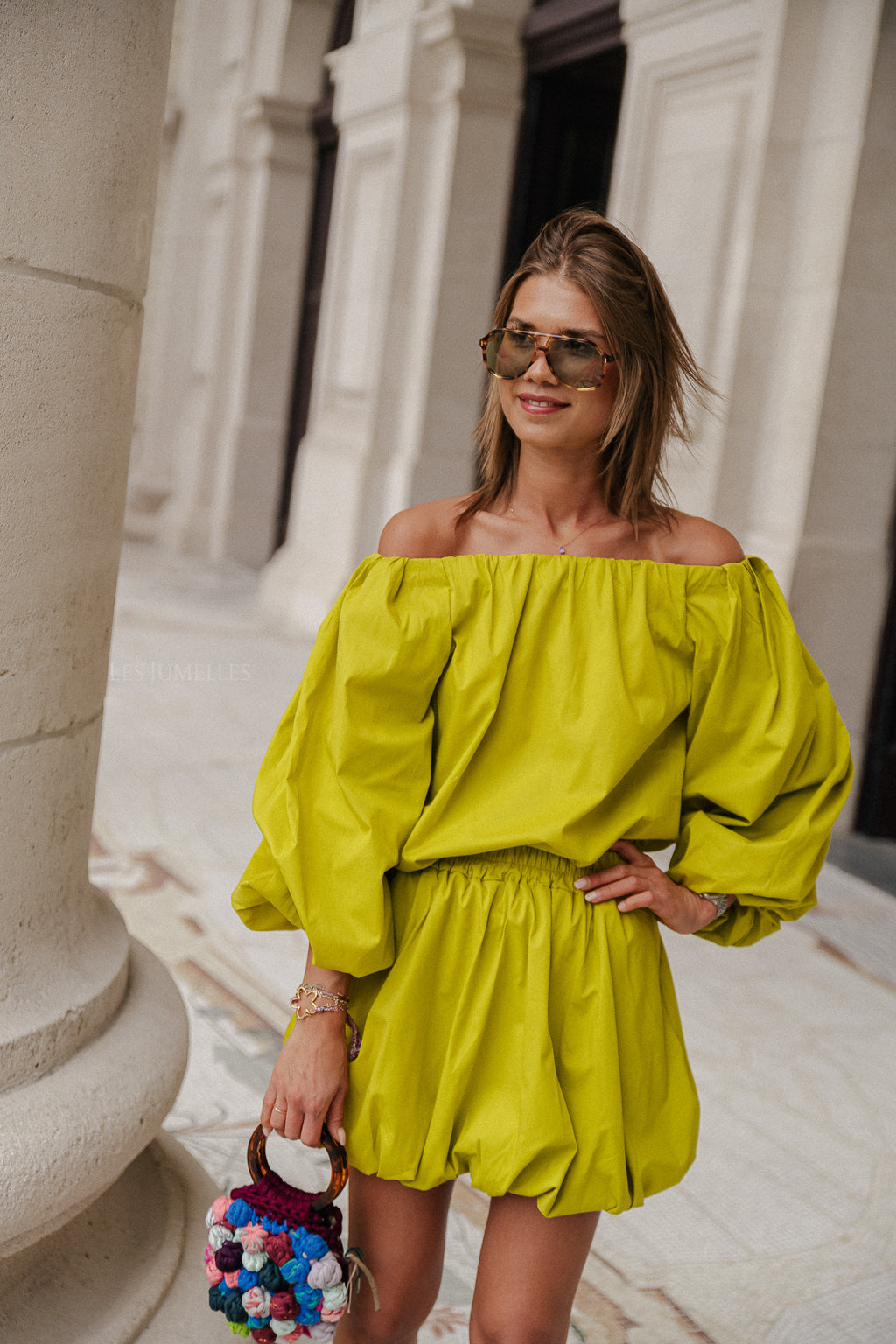 Fran mini balloon skirt cress green