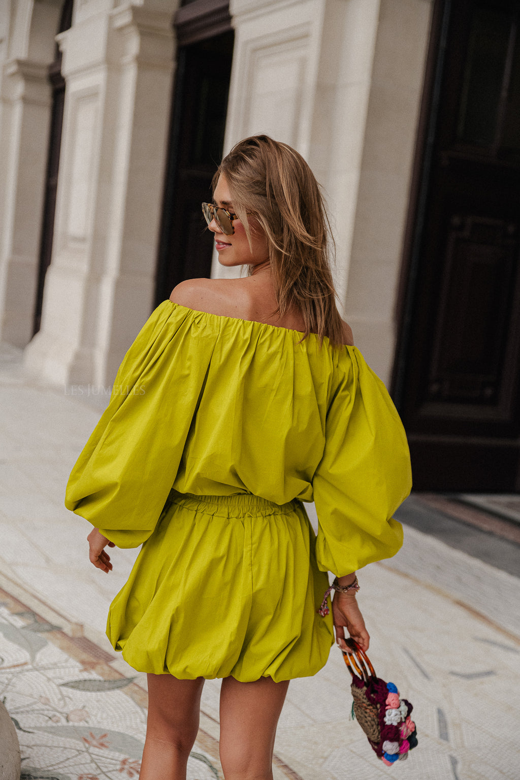 Fran mini balloon skirt cress green