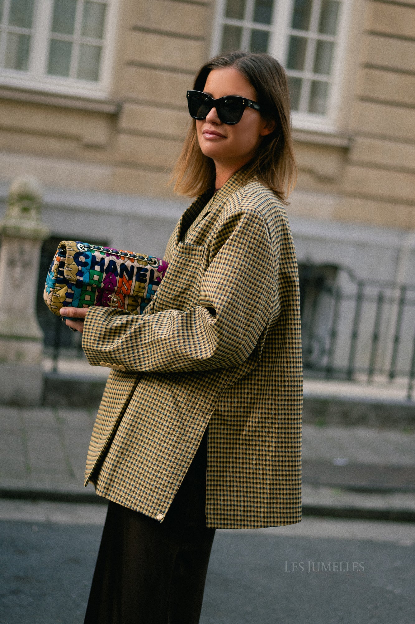 Chloe checkered blazer mustard