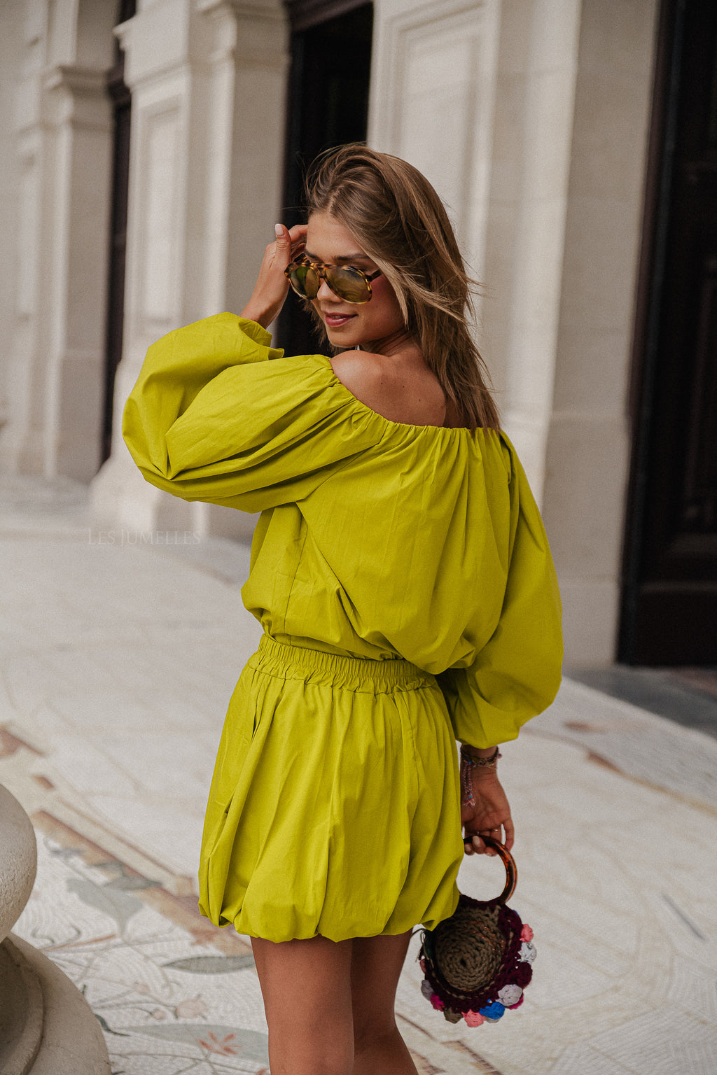 Fran mini balloon skirt cress green