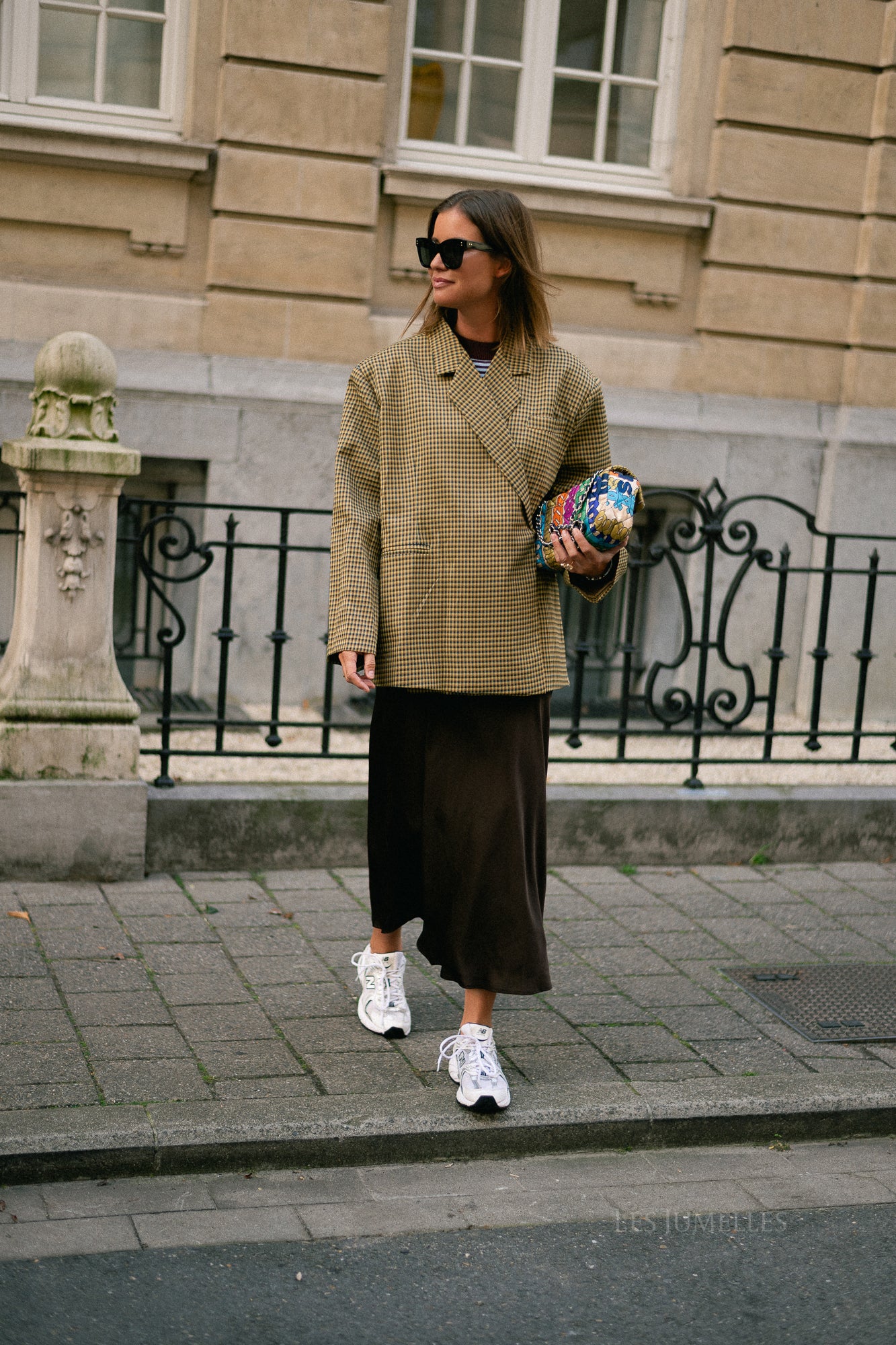 Chloe checkered blazer mustard