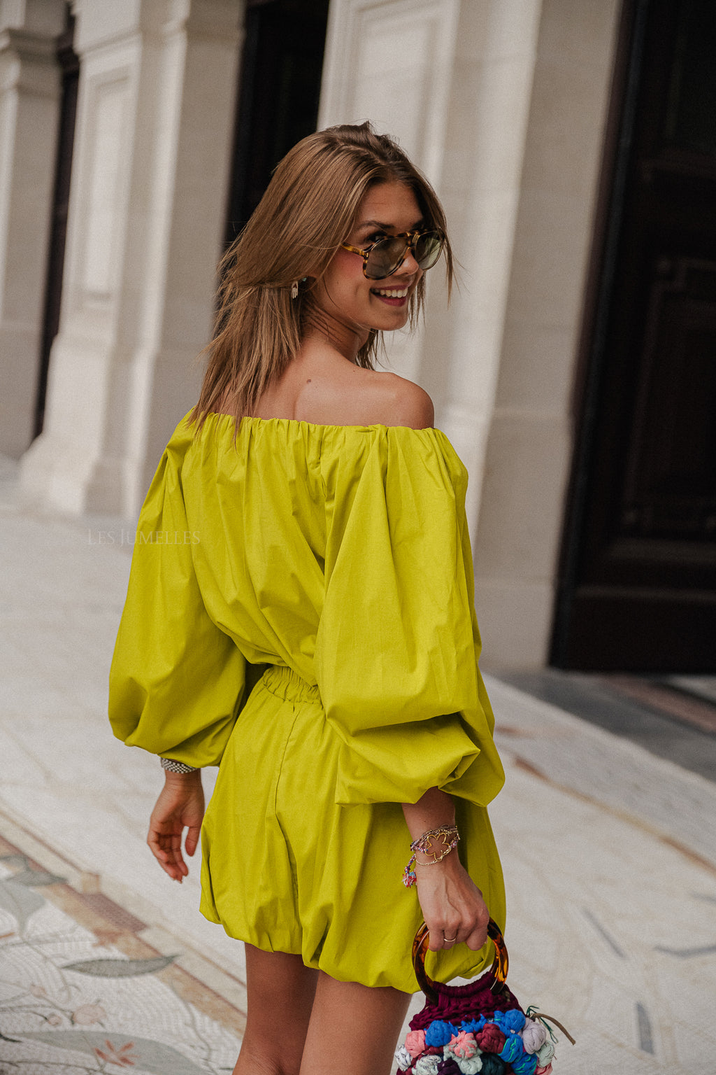 Fran mini balloon skirt cress green