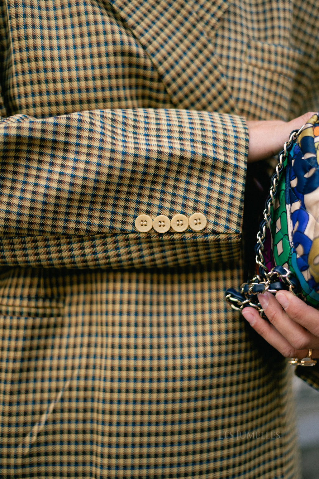 Chloe checkered blazer mustard