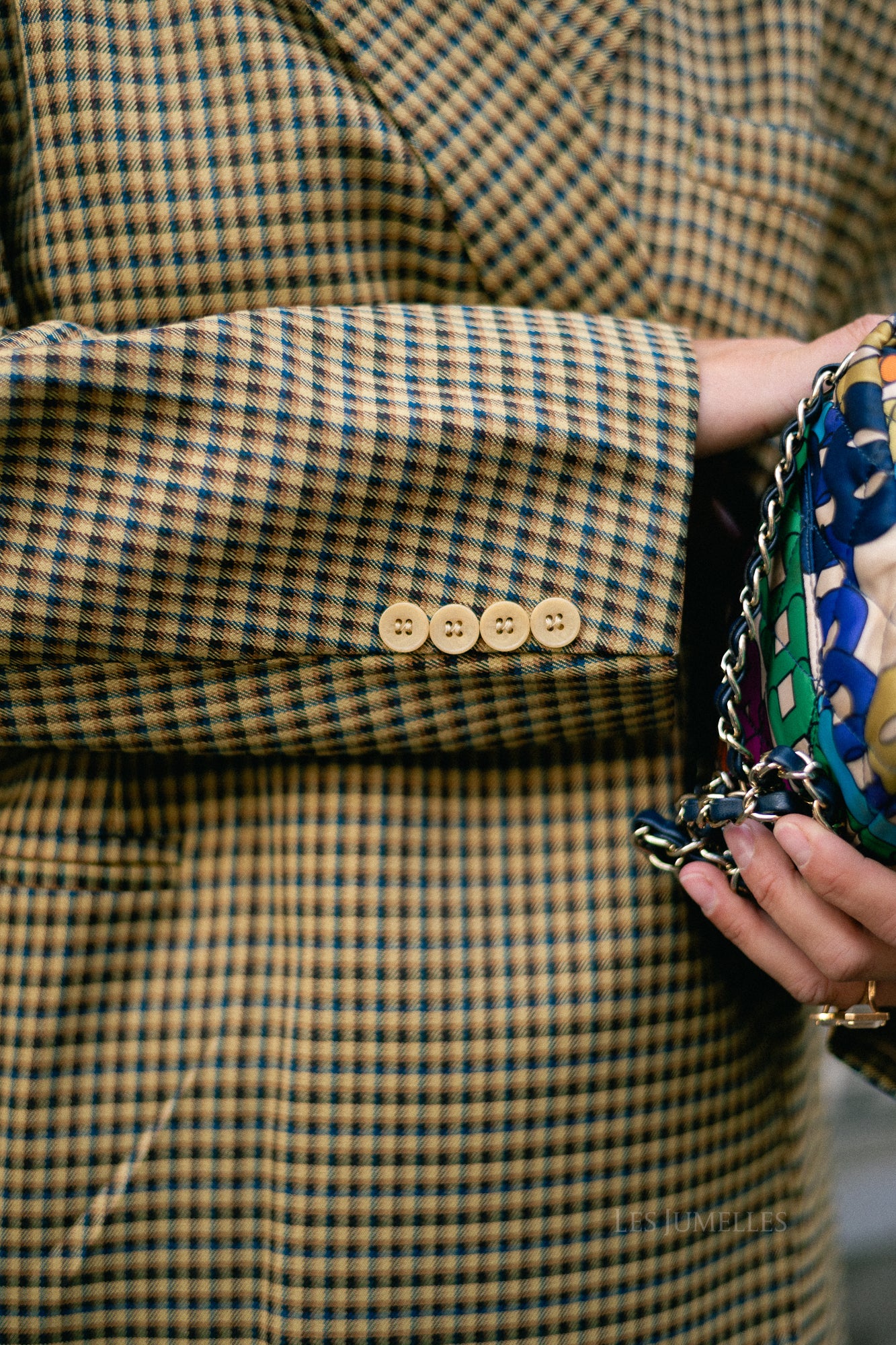 Chloe checkered blazer mustard