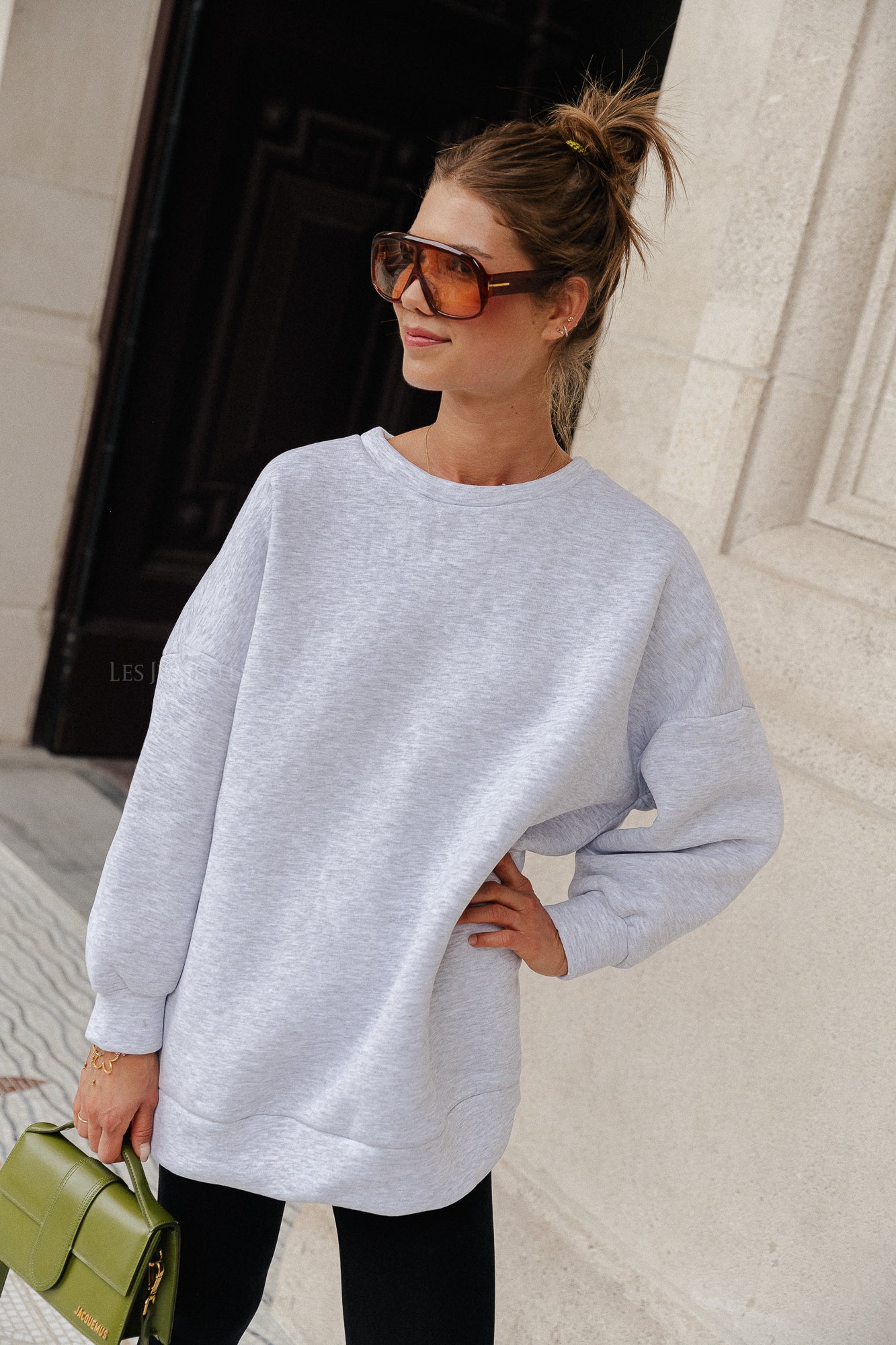 Grey open back sweater best sale