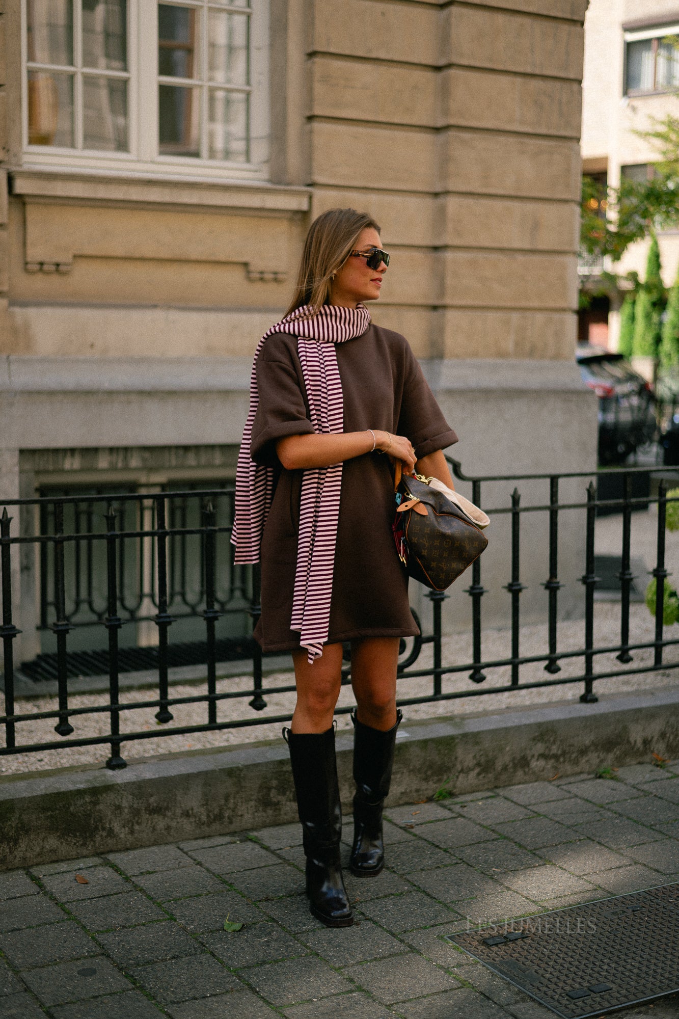 Isabel sweater dress hot chocolate