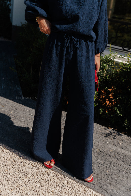 Les Jumelles Pantalon Mabel bleu marine