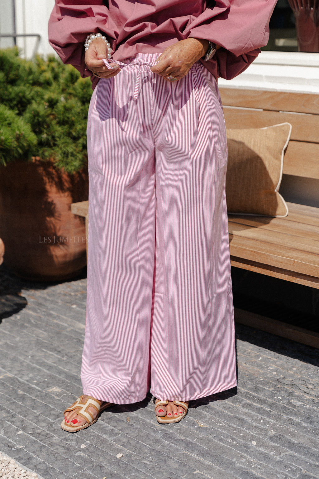 Sienna striped pants red