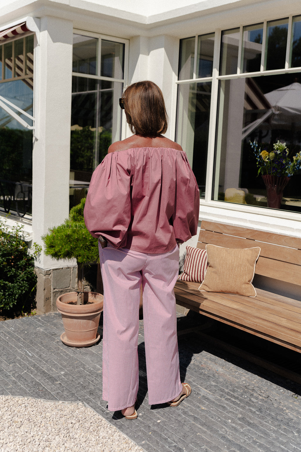 Sienna striped pants red