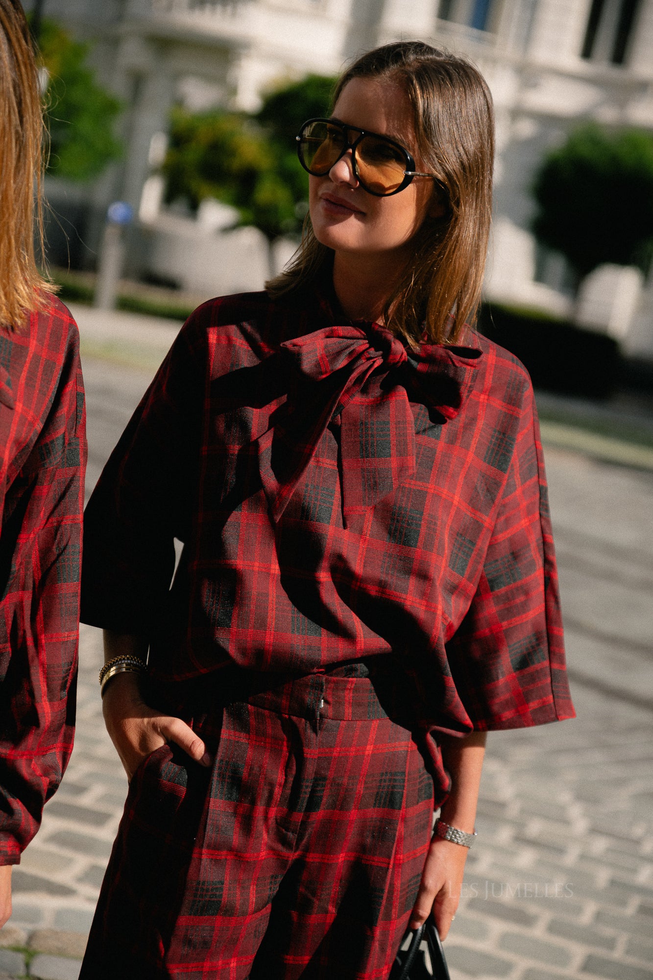 YASEvelina 3/4 tie top port royale/red mix