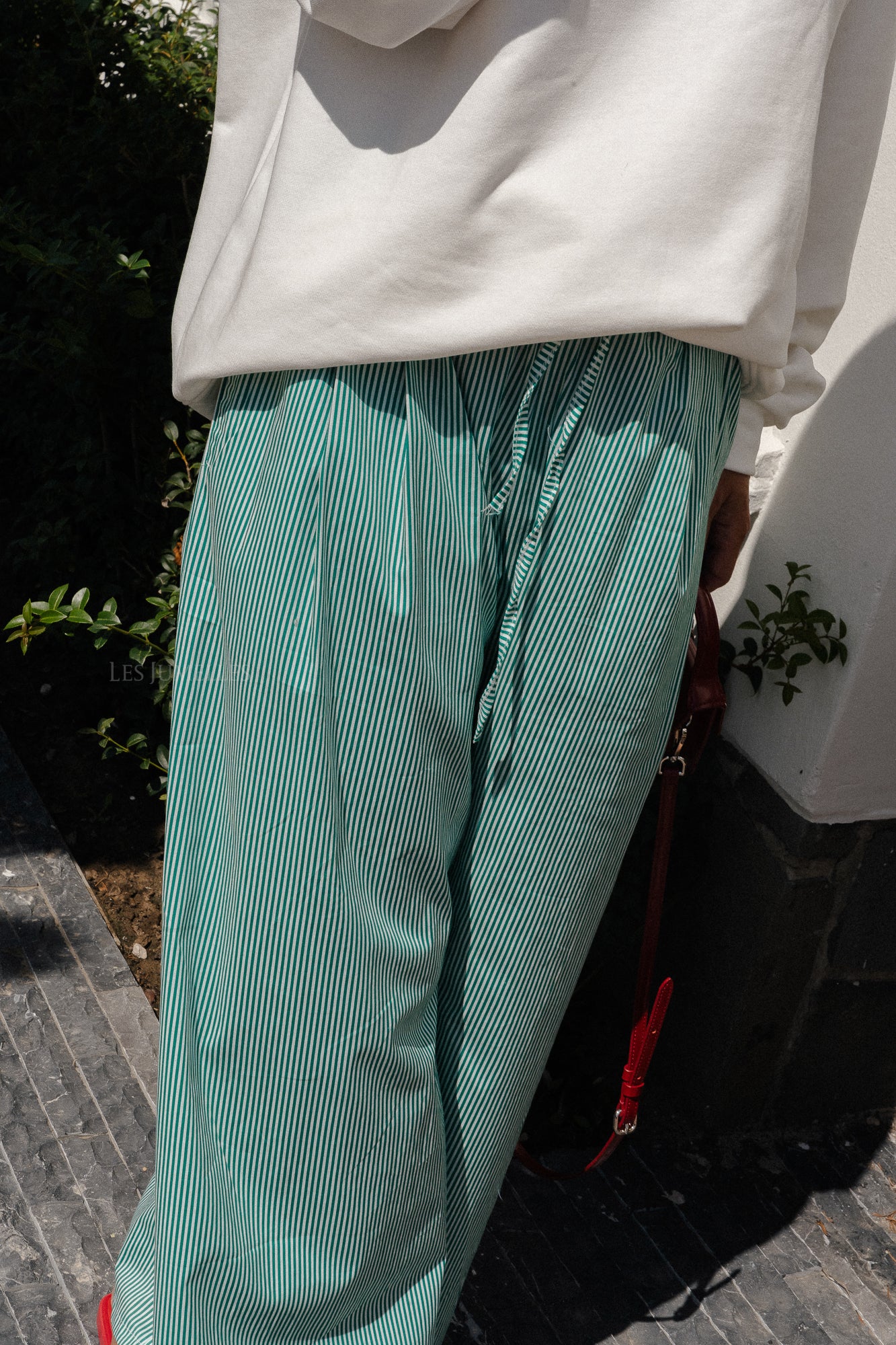 Sienna striped pants green