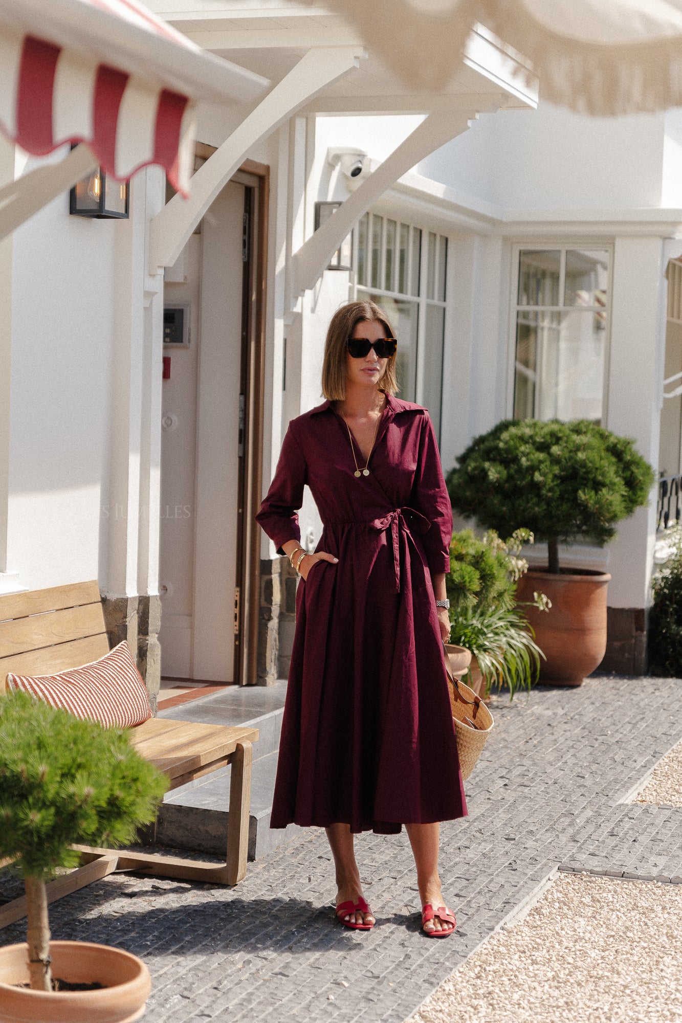 Robe portefeuille Fran bordeaux