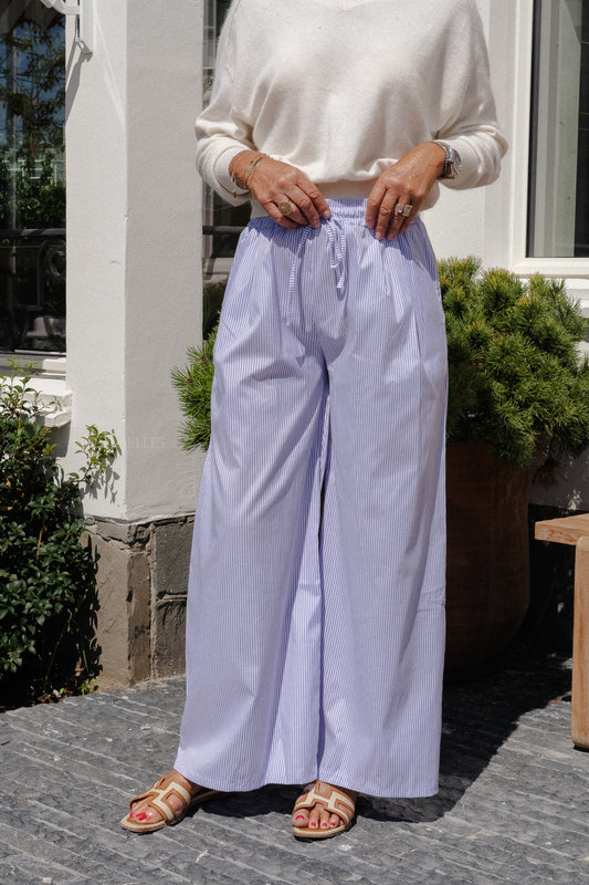 Les Jumelles Pantalon rayé Sienna lilas