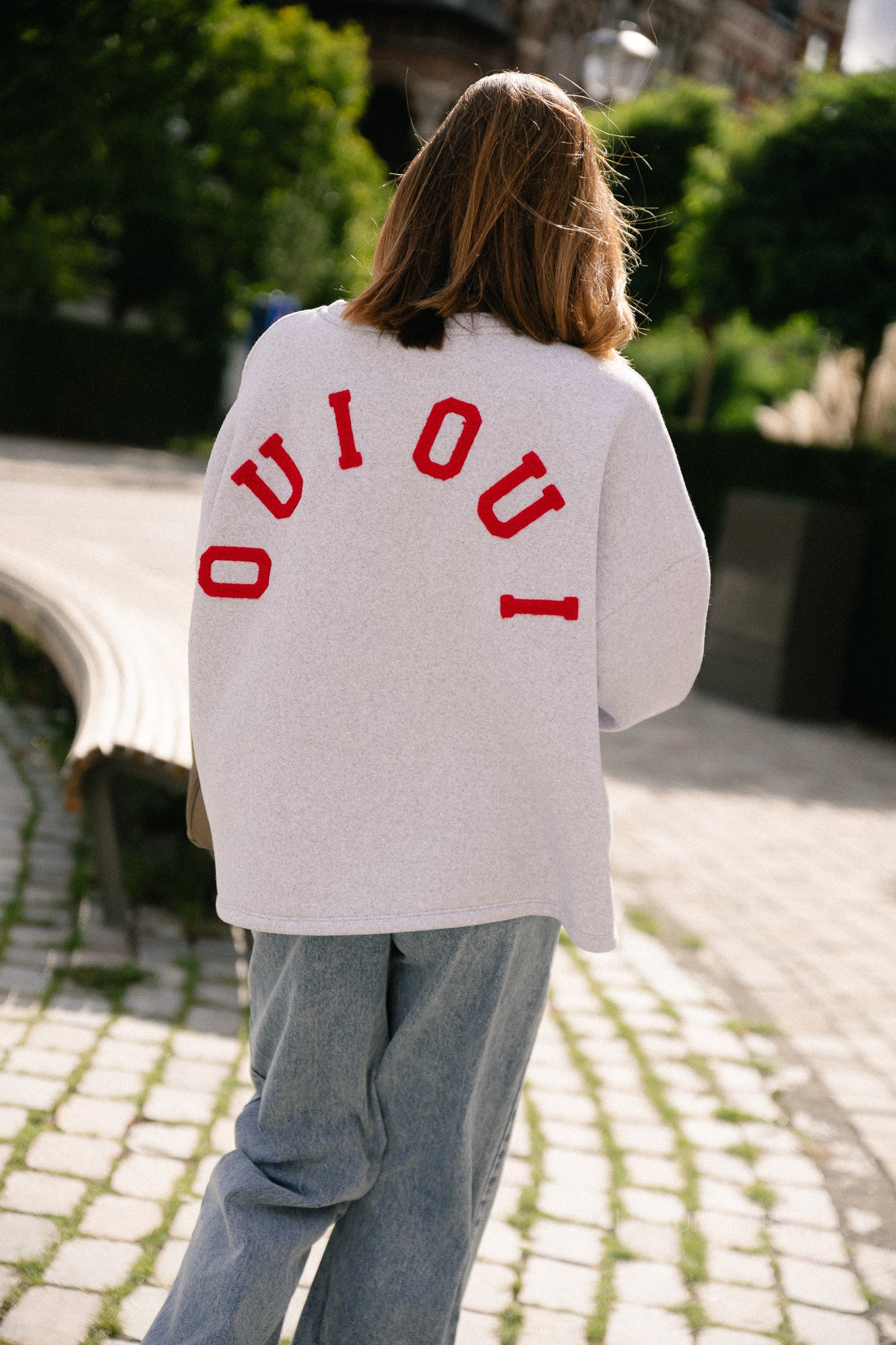 ORIGINAL 'Oui Oui' sweater light grey