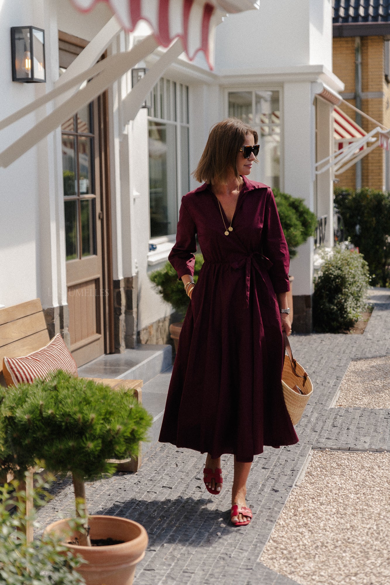 Robe portefeuille Fran bordeaux