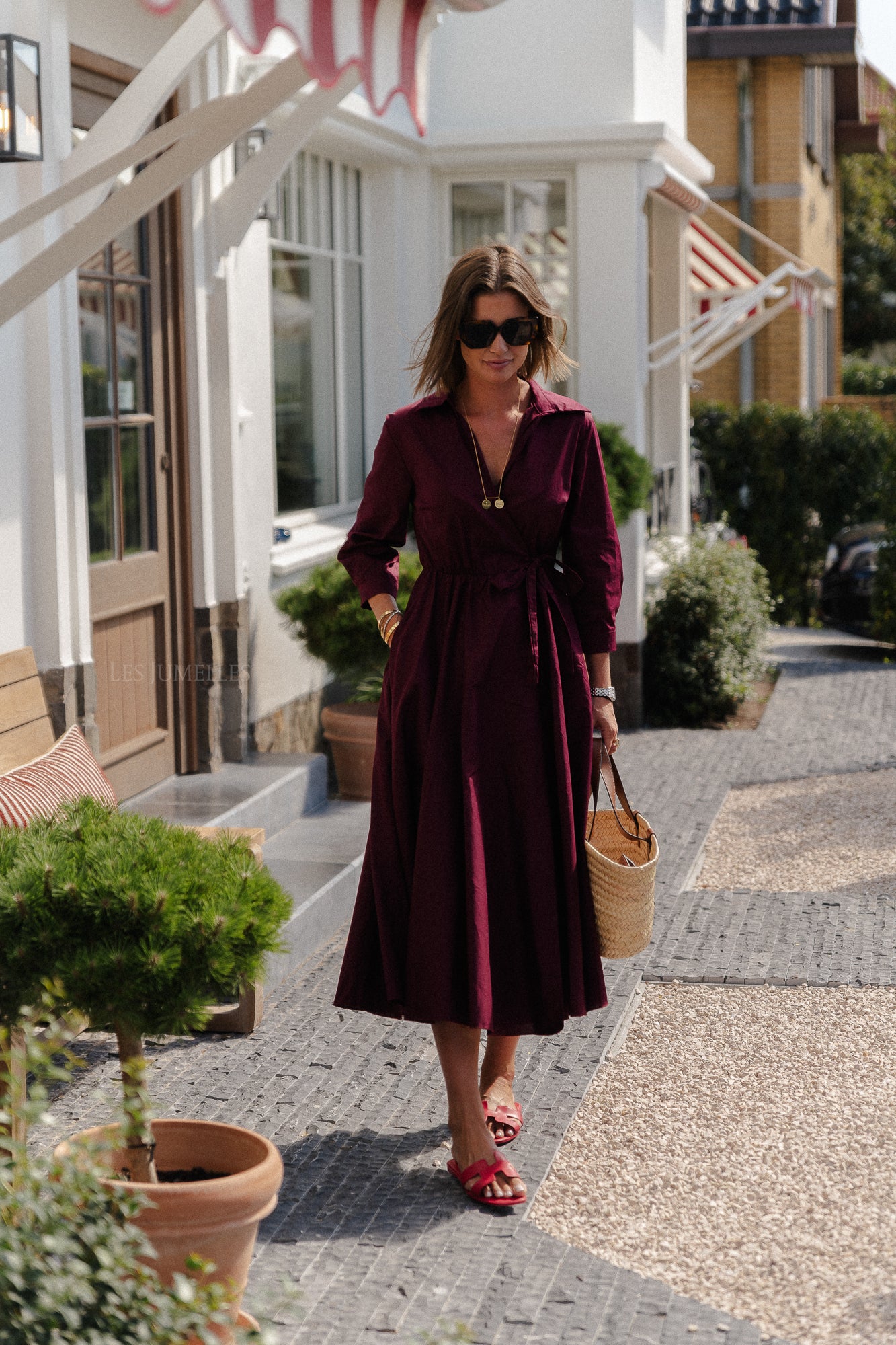 Robe portefeuille Fran bordeaux