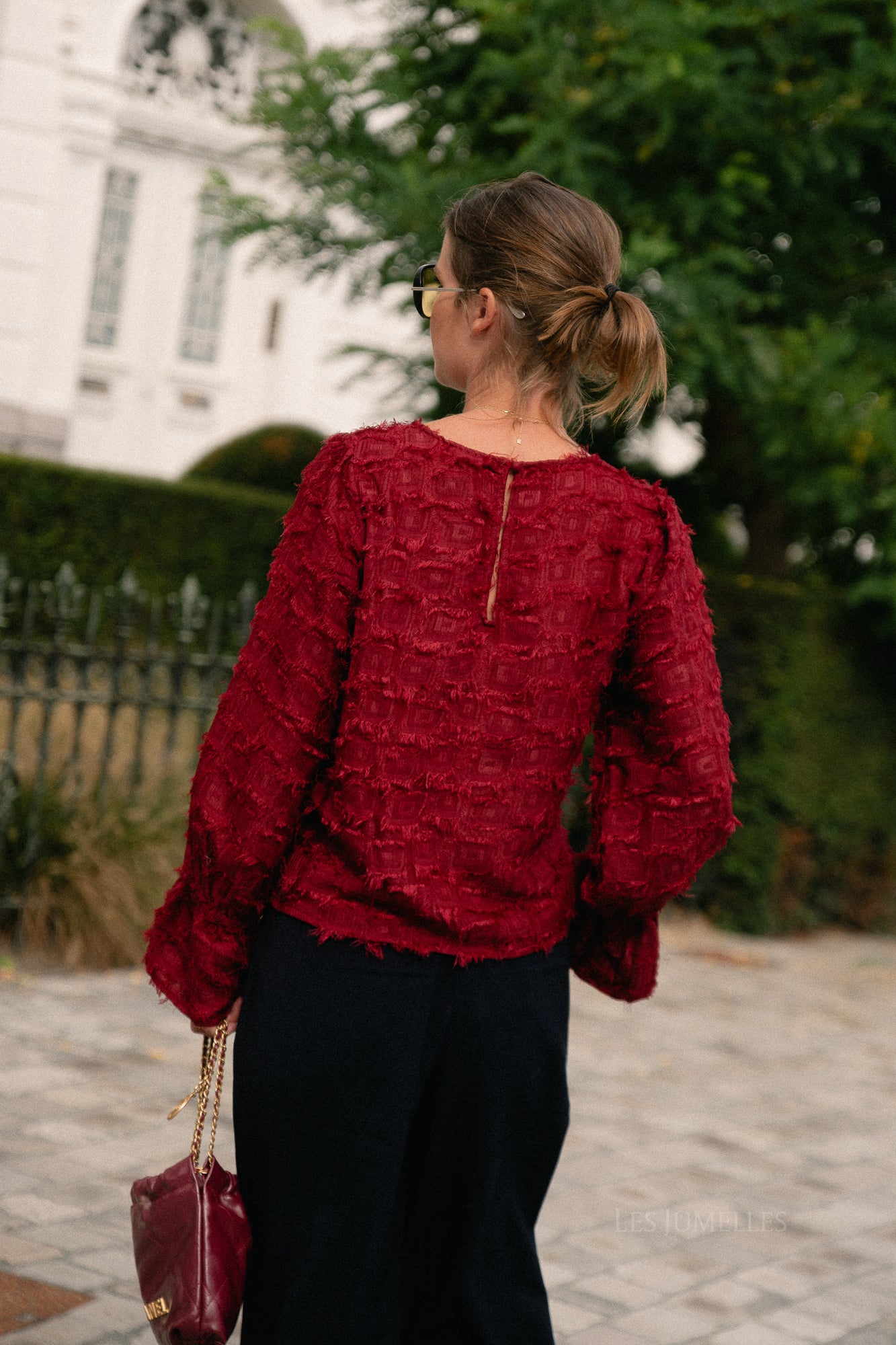 OBJDaria LS O-neck top karanda red