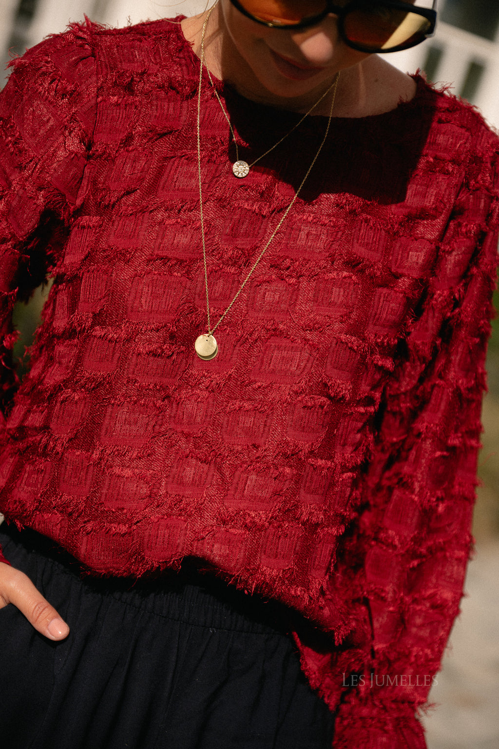 OBJDaria LS O-neck top karanda red