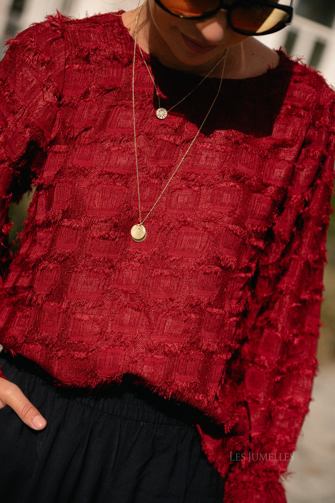 OBJDaria LS O-neck top karanda red