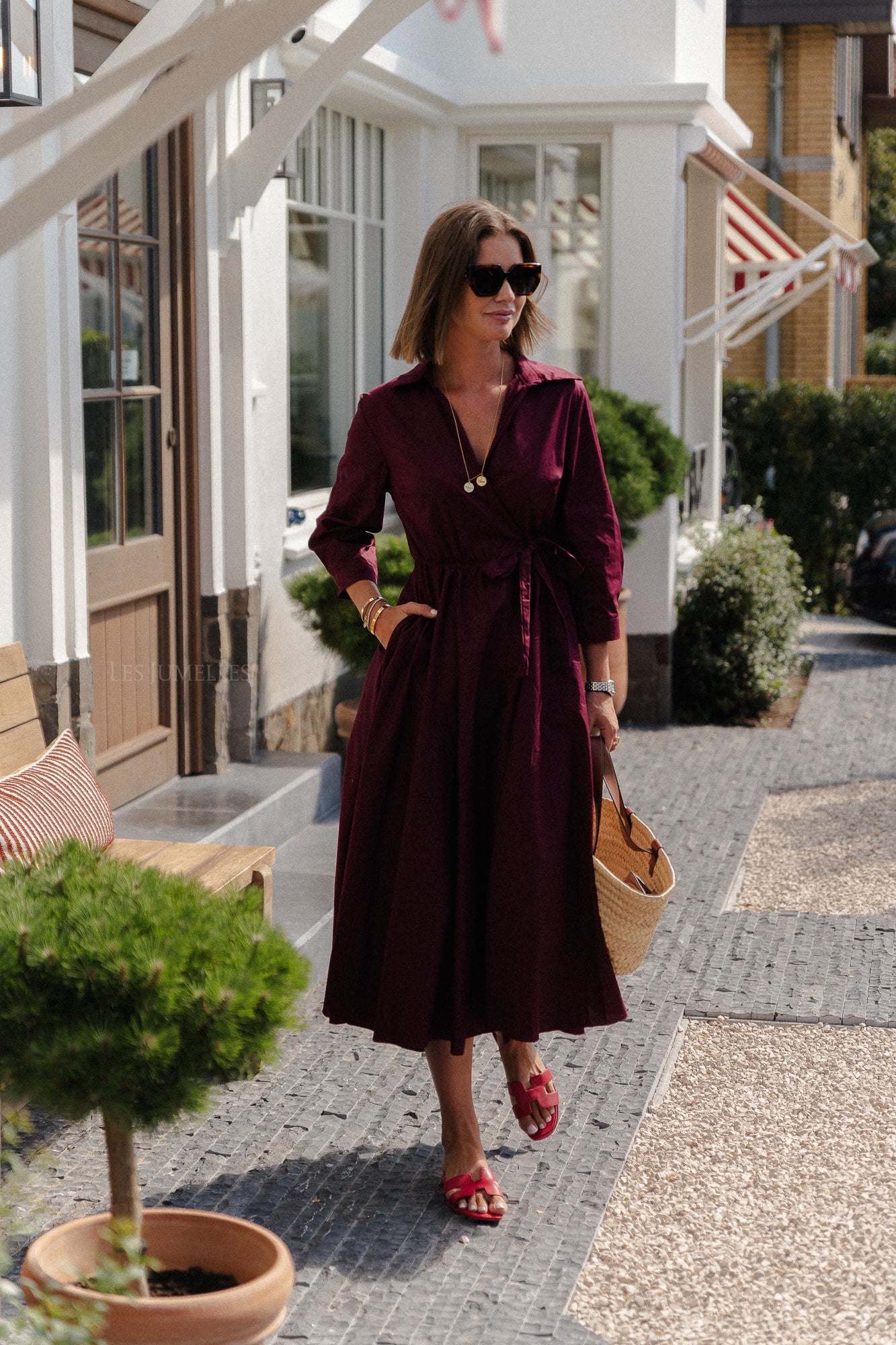 Robe portefeuille Fran bordeaux