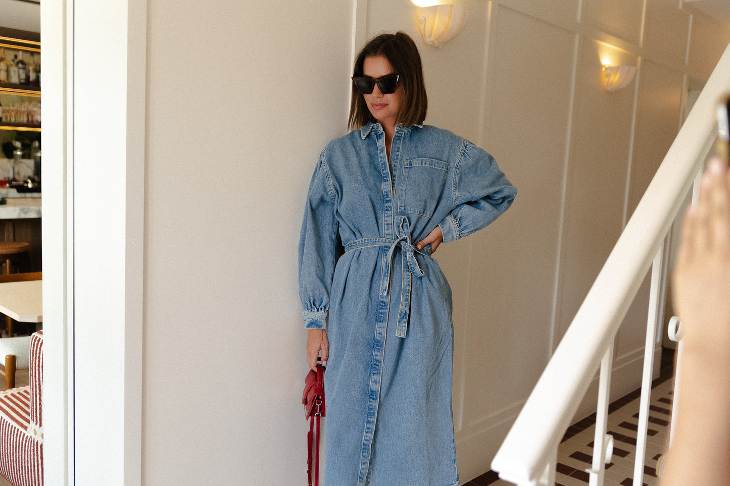 Robe chemise SLFEllin LS denim bleu clair