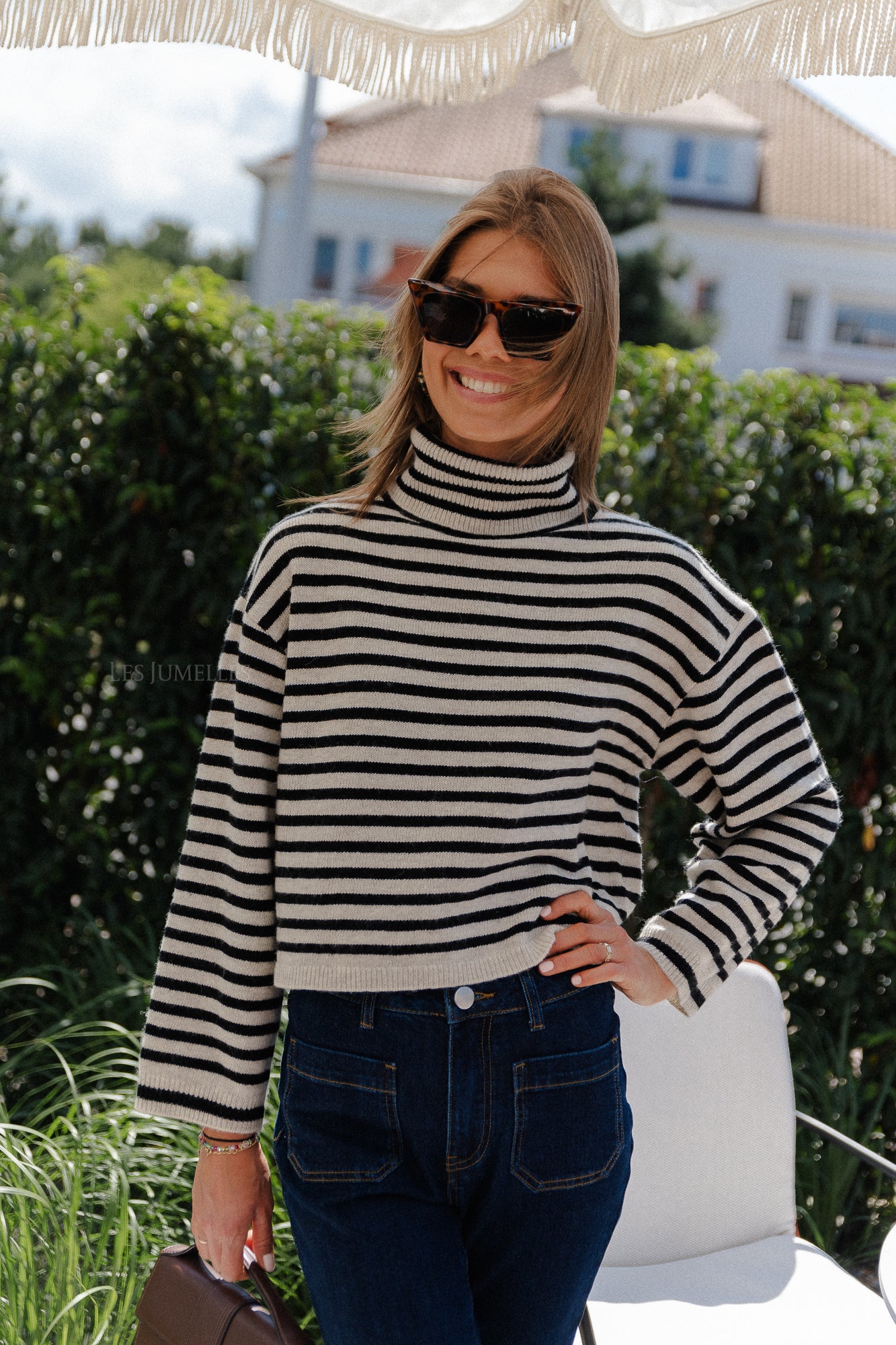 Perali striped jumper beige