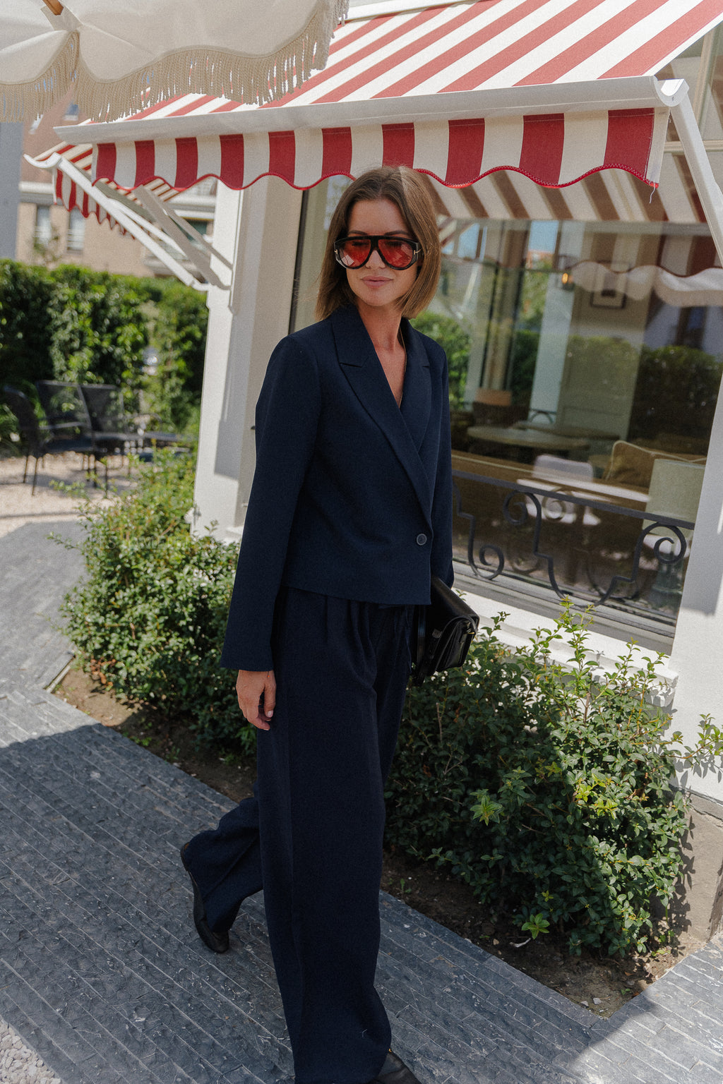 Wallis wide pants navy blue