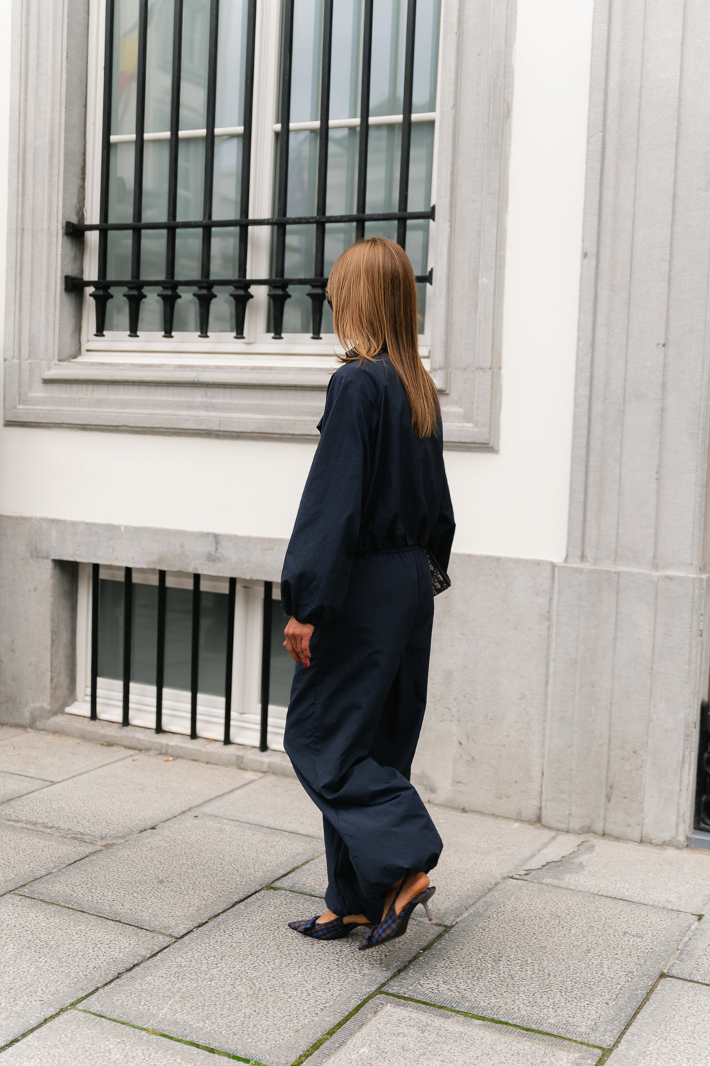 VISelma HW balloon pants navy blazer
