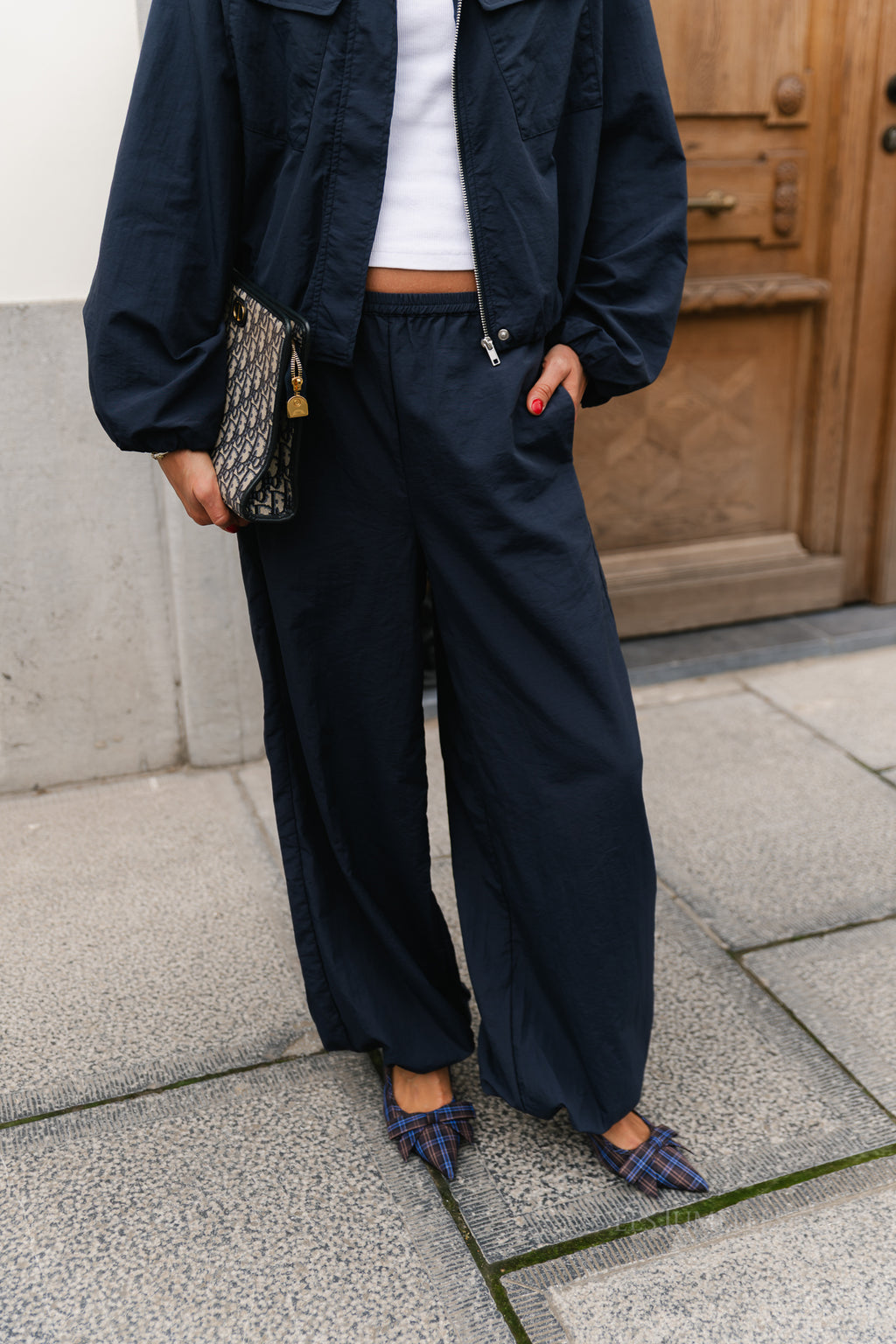 VISelma HW balloon pants navy blazer
