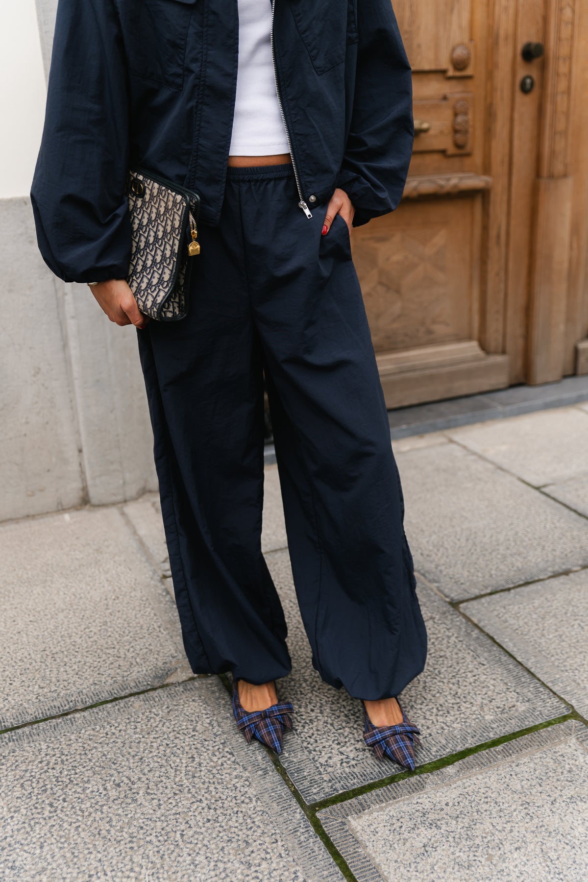 VISelma HW balloon pants navy blazer