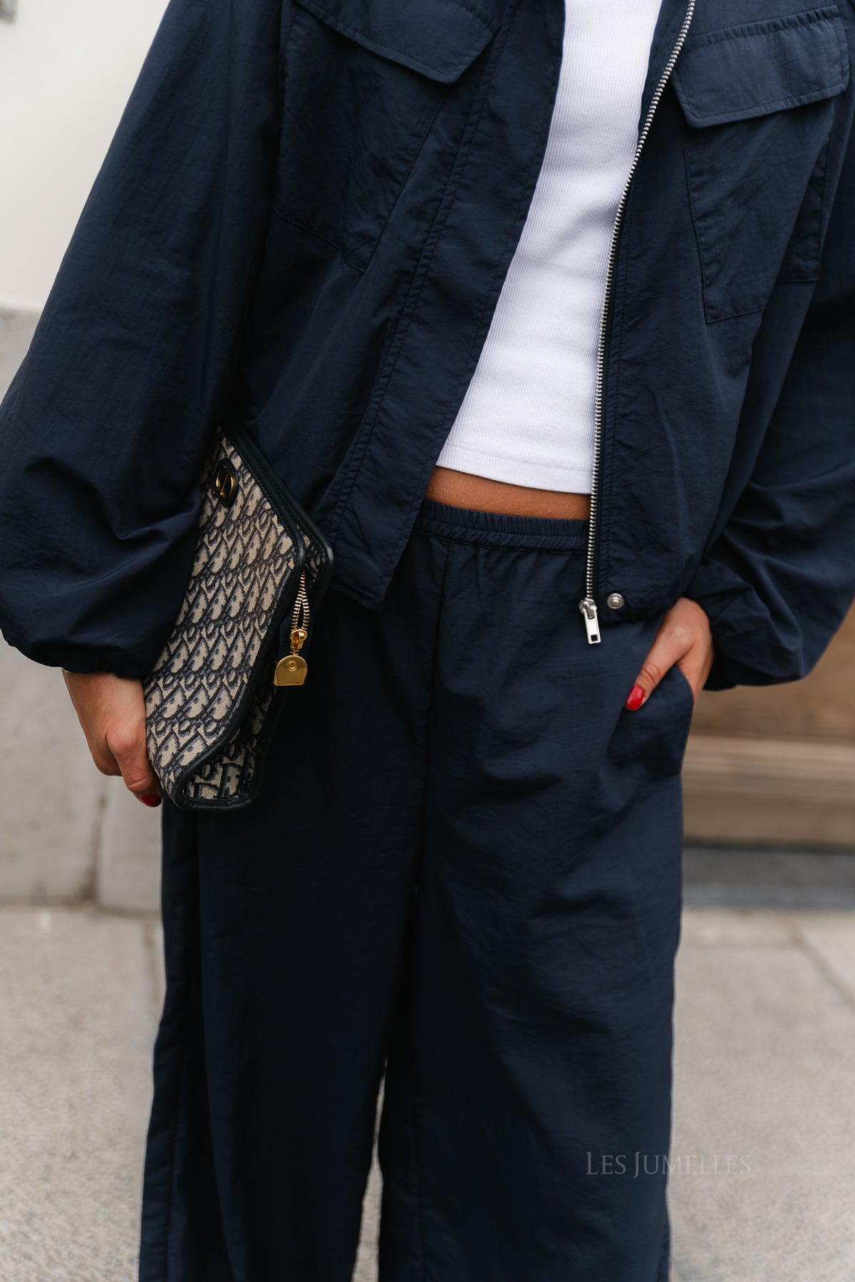 VISelma HW balloon pants navy blazer