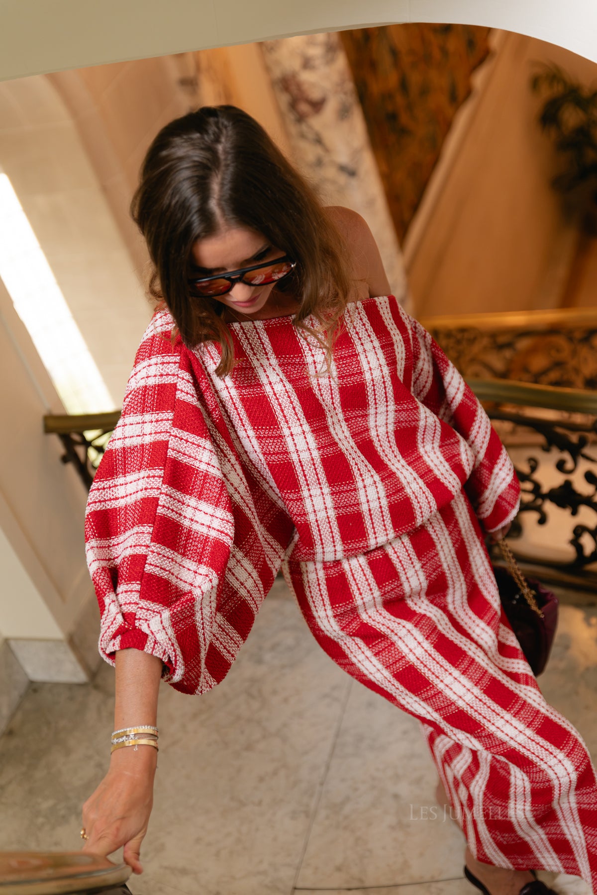 Cosette blouse red/off white checks