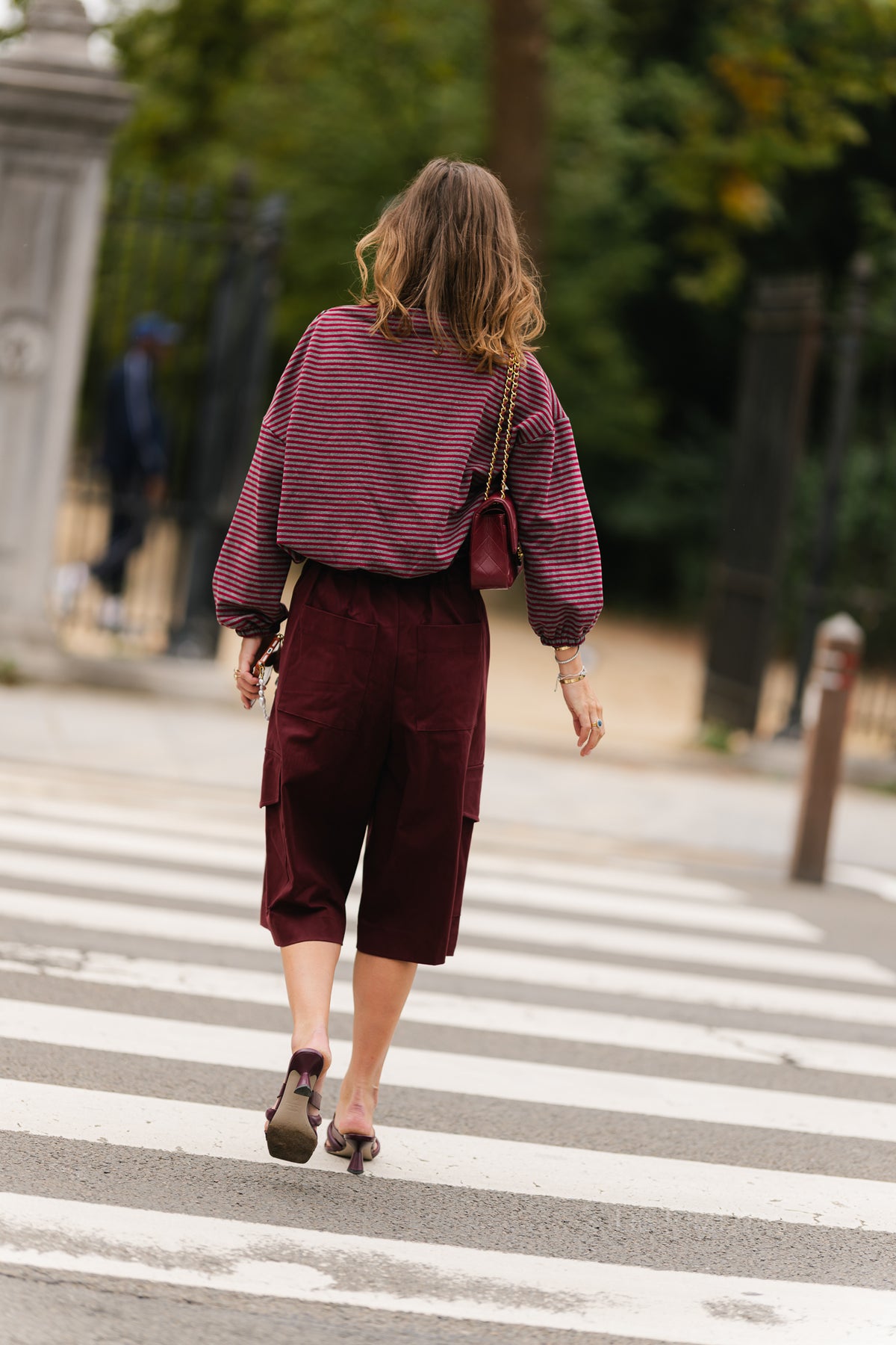 Sophie striped sweater red/grey