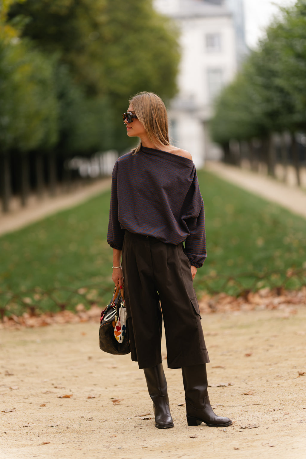 Sophie striped sweater navy/brown