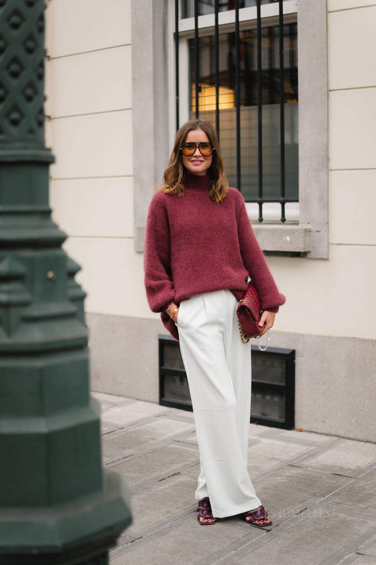 Annabelle LS knitted jumper burgundy