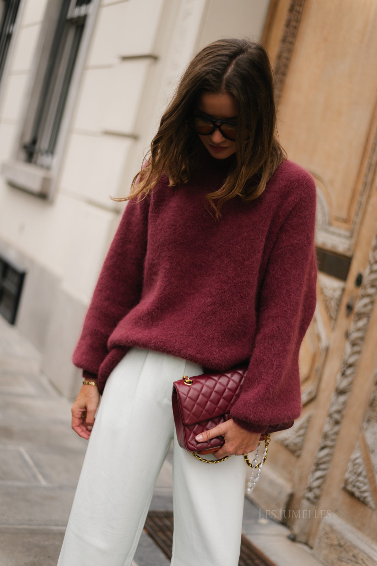 Annabelle LS knitted jumper burgundy