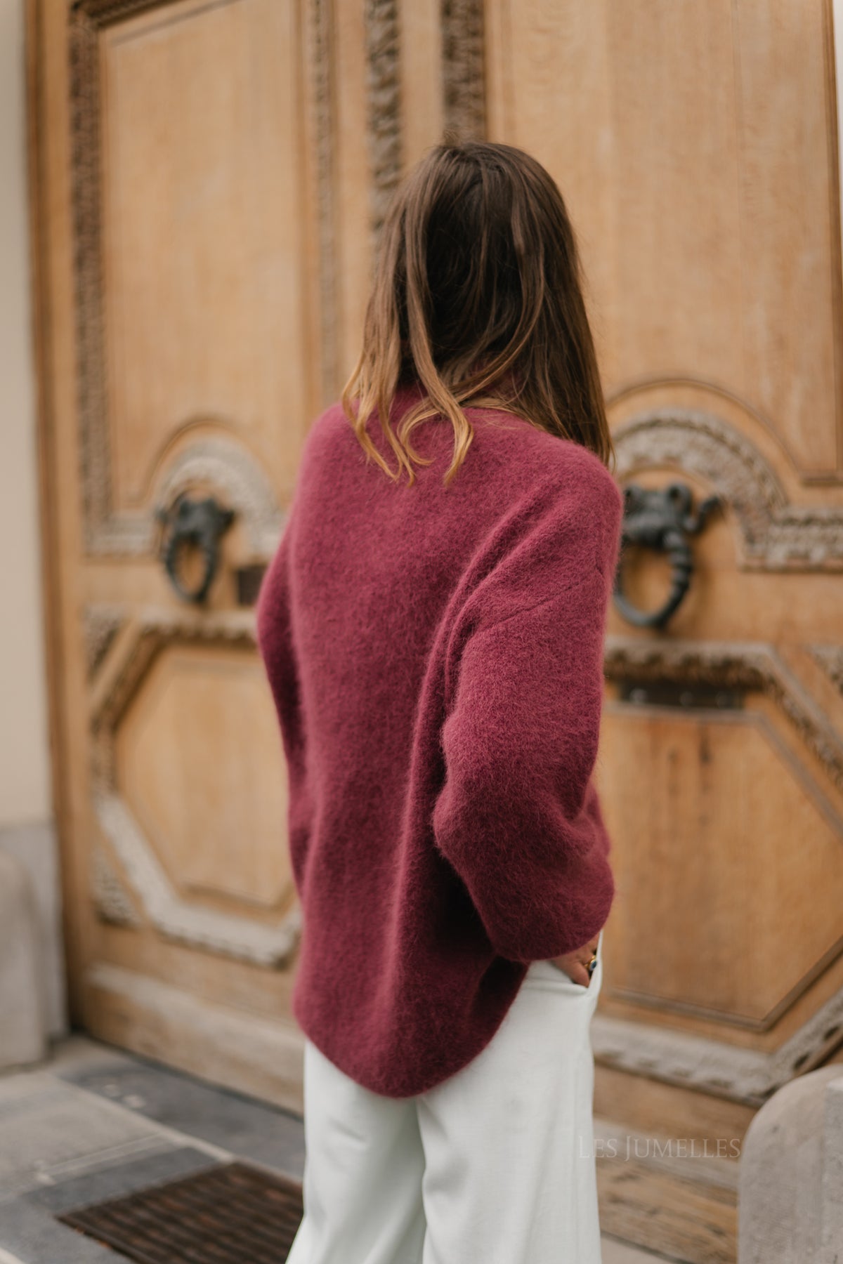 Annabelle LS knitted jumper burgundy