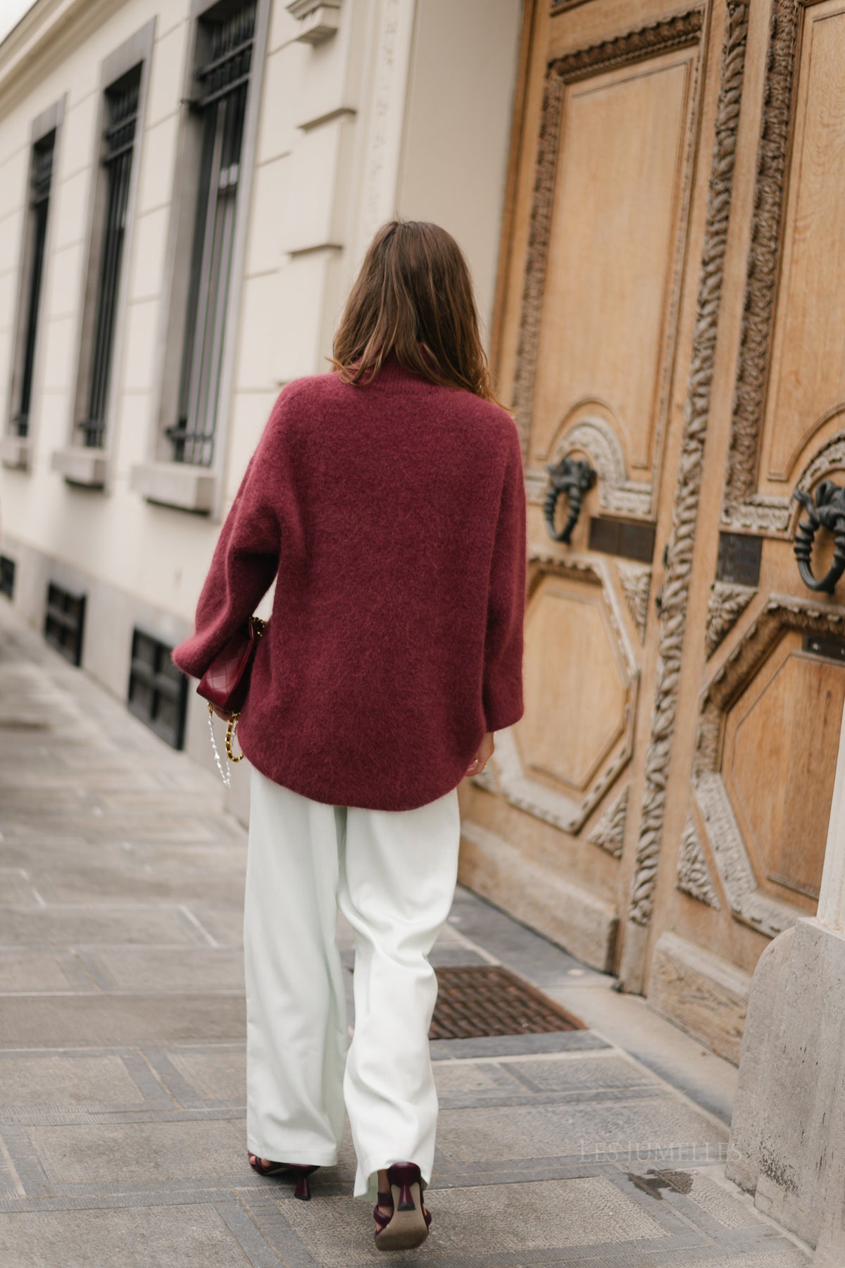 Annabelle LS knitted jumper burgundy