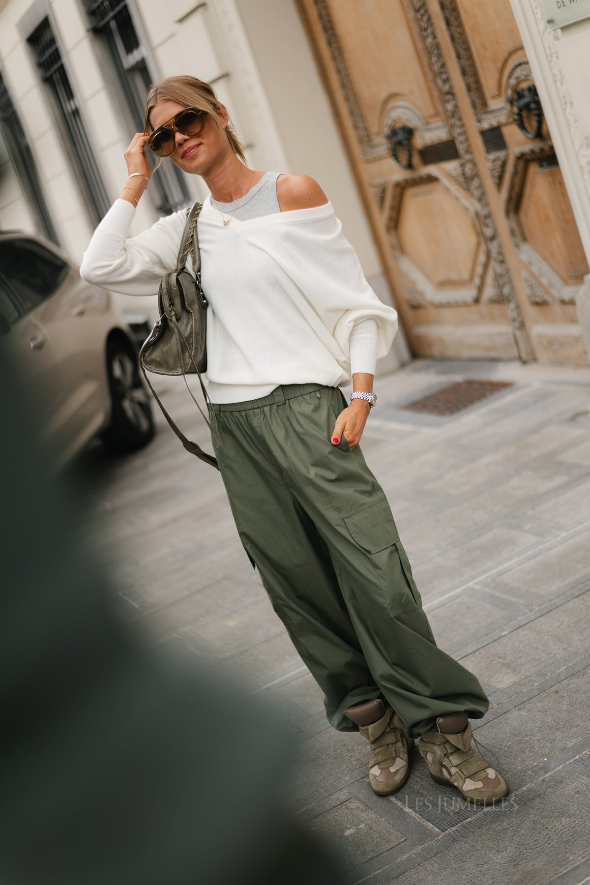 Shana V-neck jumper ecru